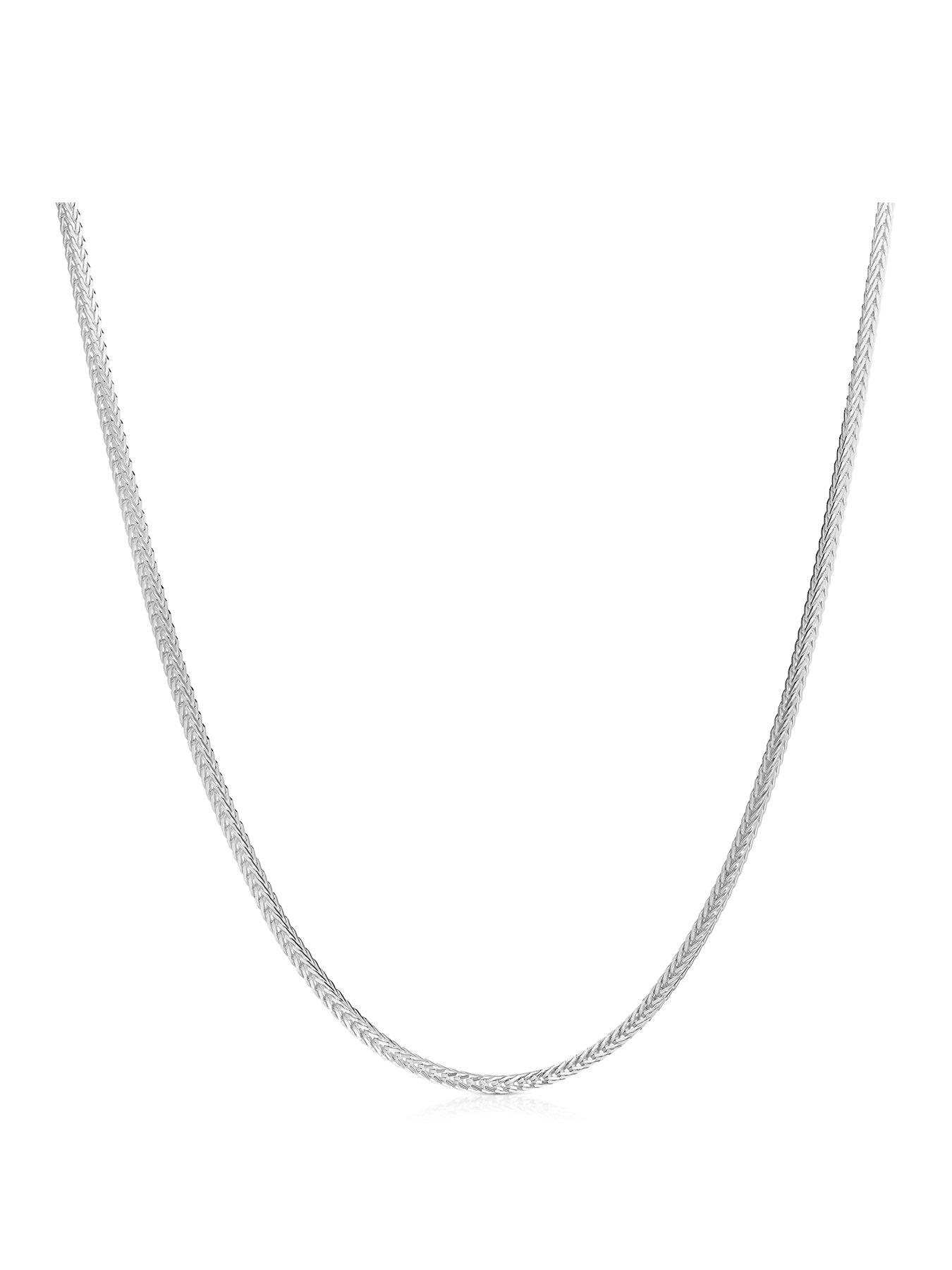 Ernest Jones Sterling Silver Square Franco Nk 20