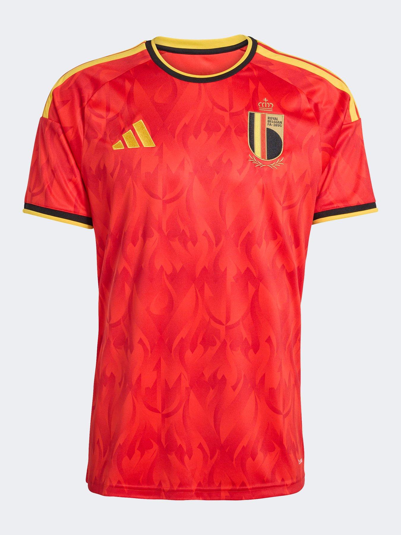 adidas Mens Belgium Replica 26 Home Football Shirt, Red/Bogold, Size M, Men