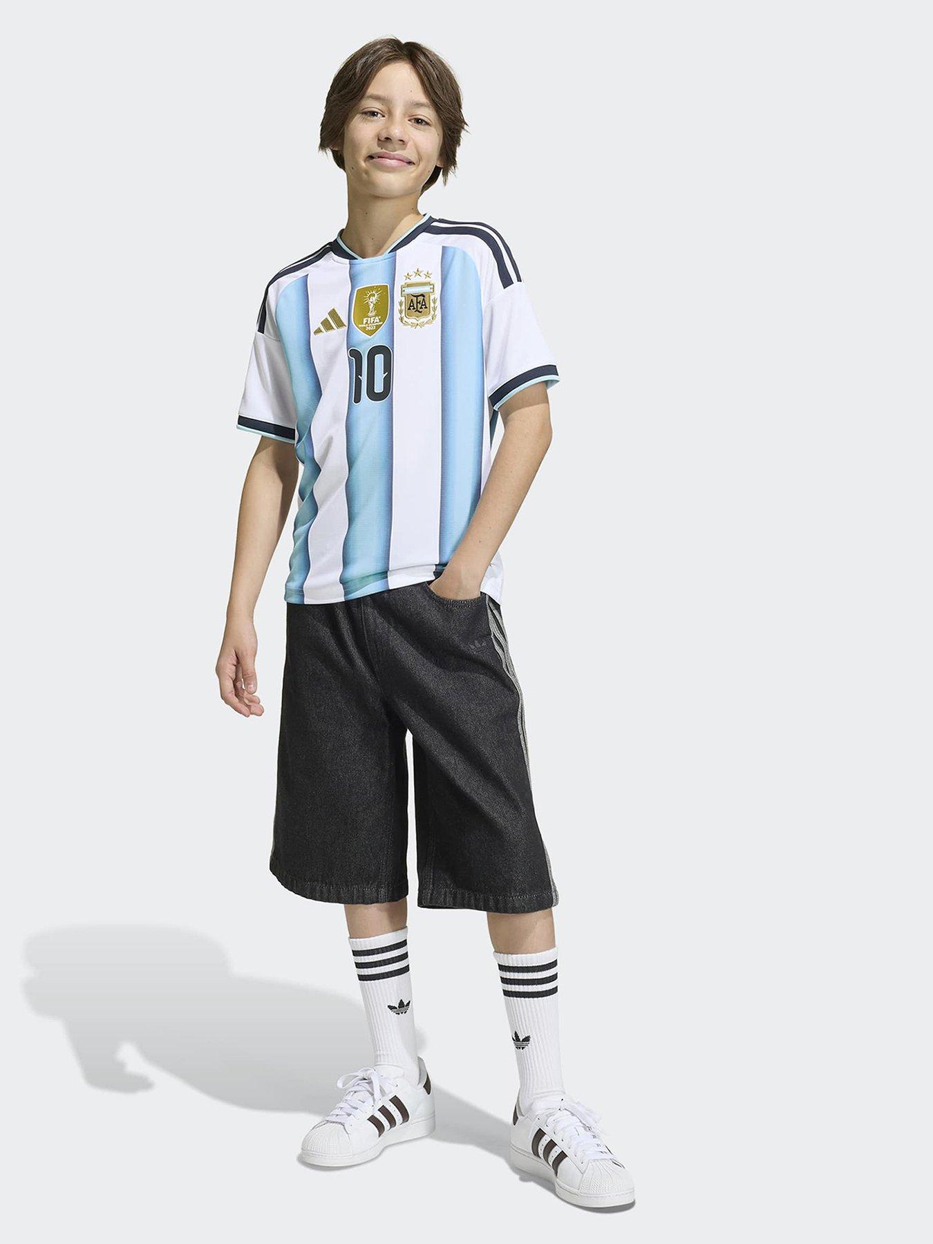 Image 2 of 5 of adidas Junior Argentina Replica 26 Home Messi 10 Football Shirt - White
