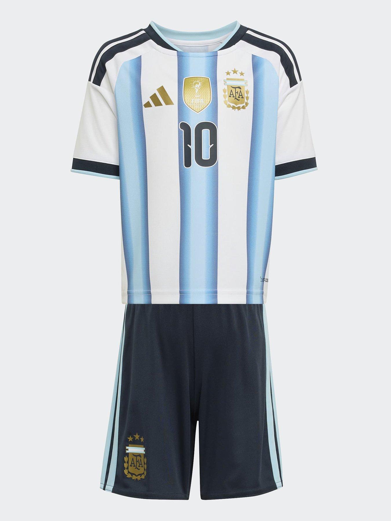 Image 1 of 3 of adidas Junior Argentina Replica 26 Home Mini Football Kit - White/blue