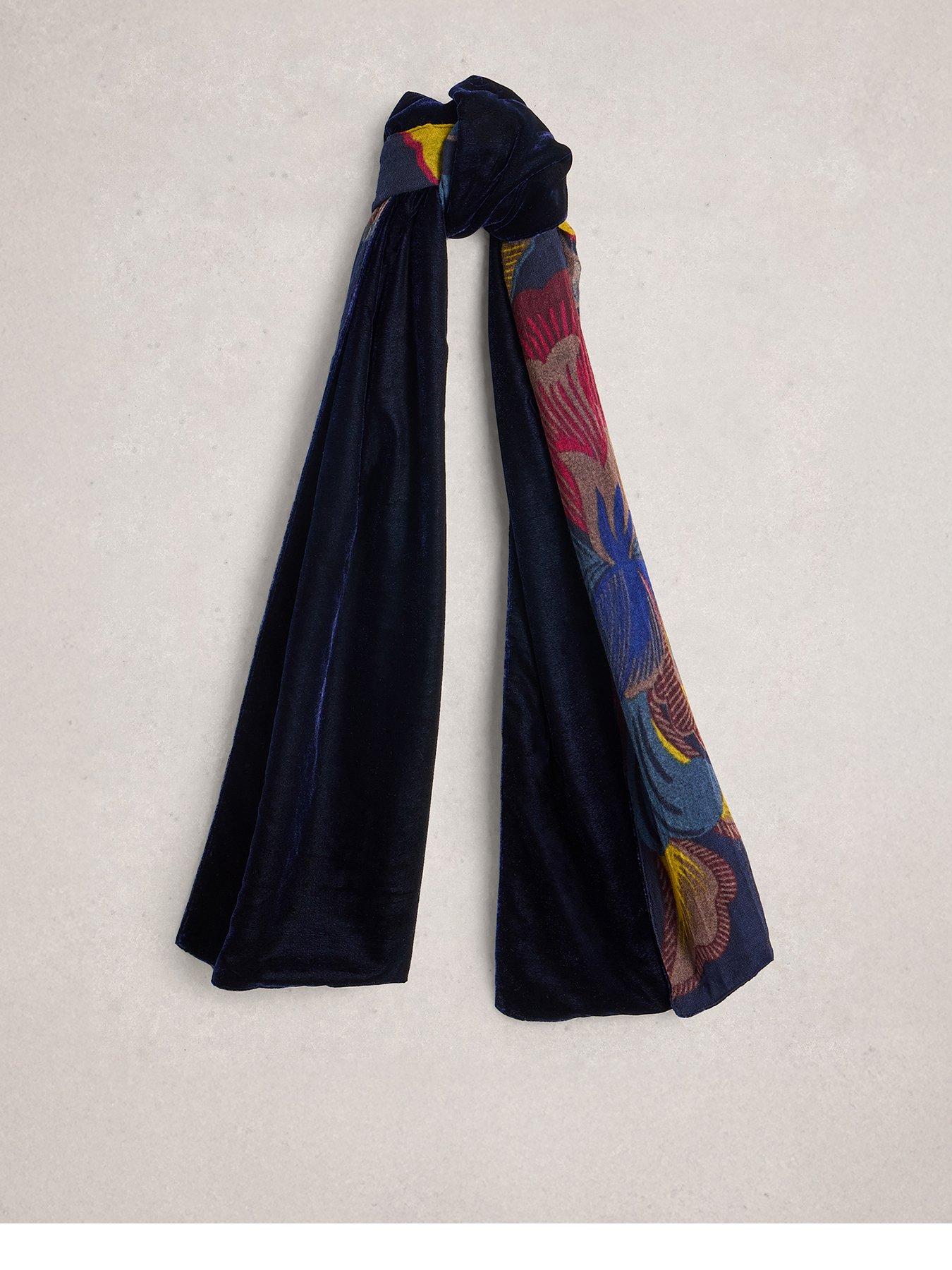 White Stuff Velvet Printed Scarf - Blue