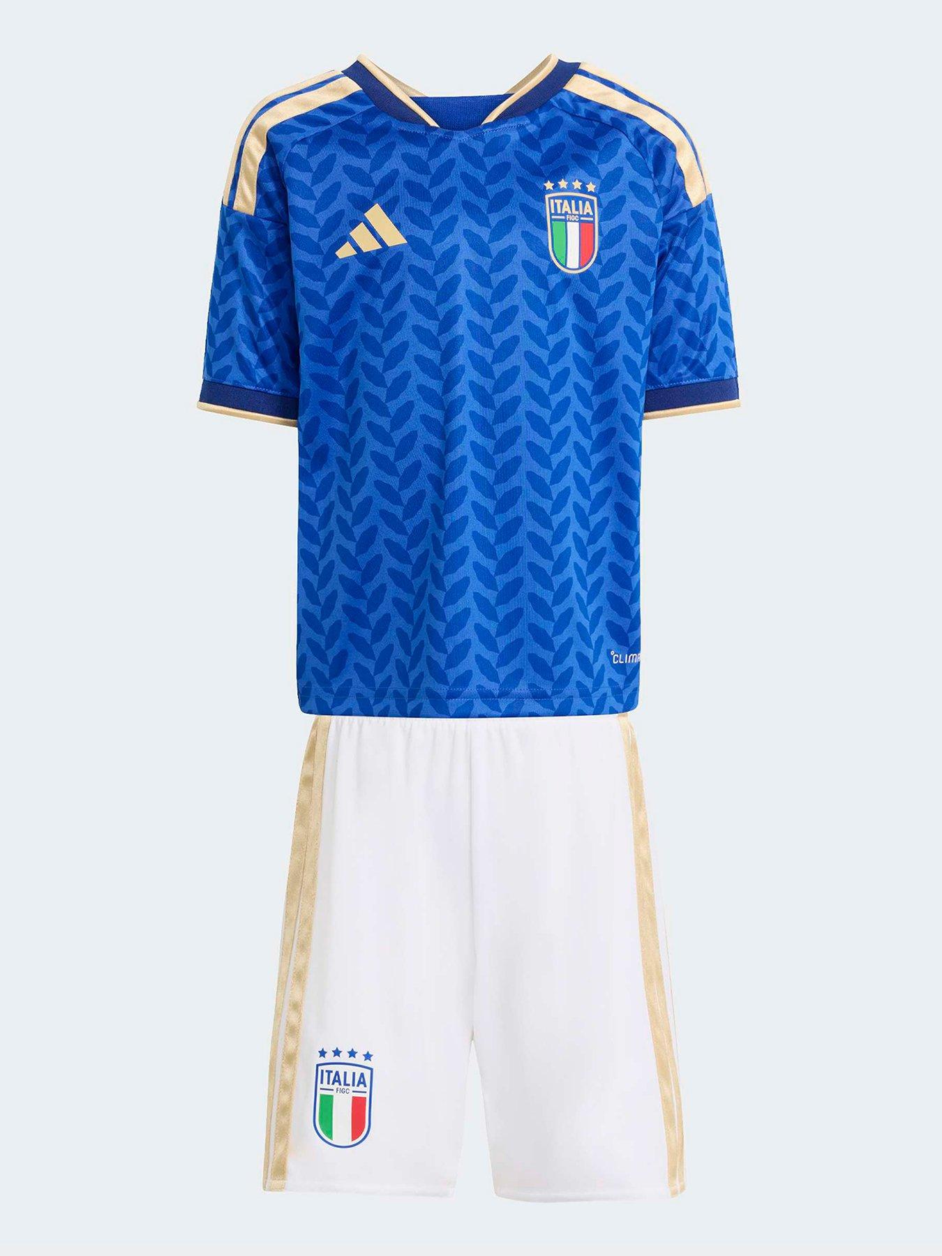 Adidas Junior Italy Replica 26 Home Mini Football Kit - Blue