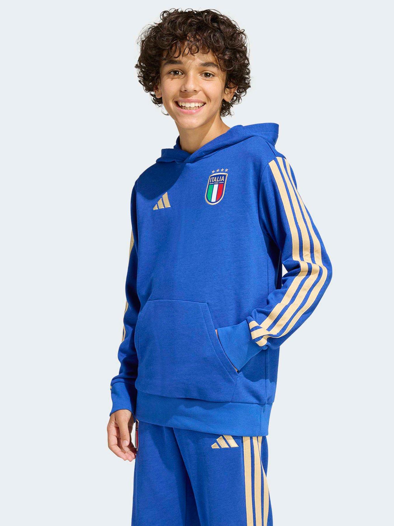 adidas Junior Italy Dna Hoodie, Boblue, Size 13-14 Years