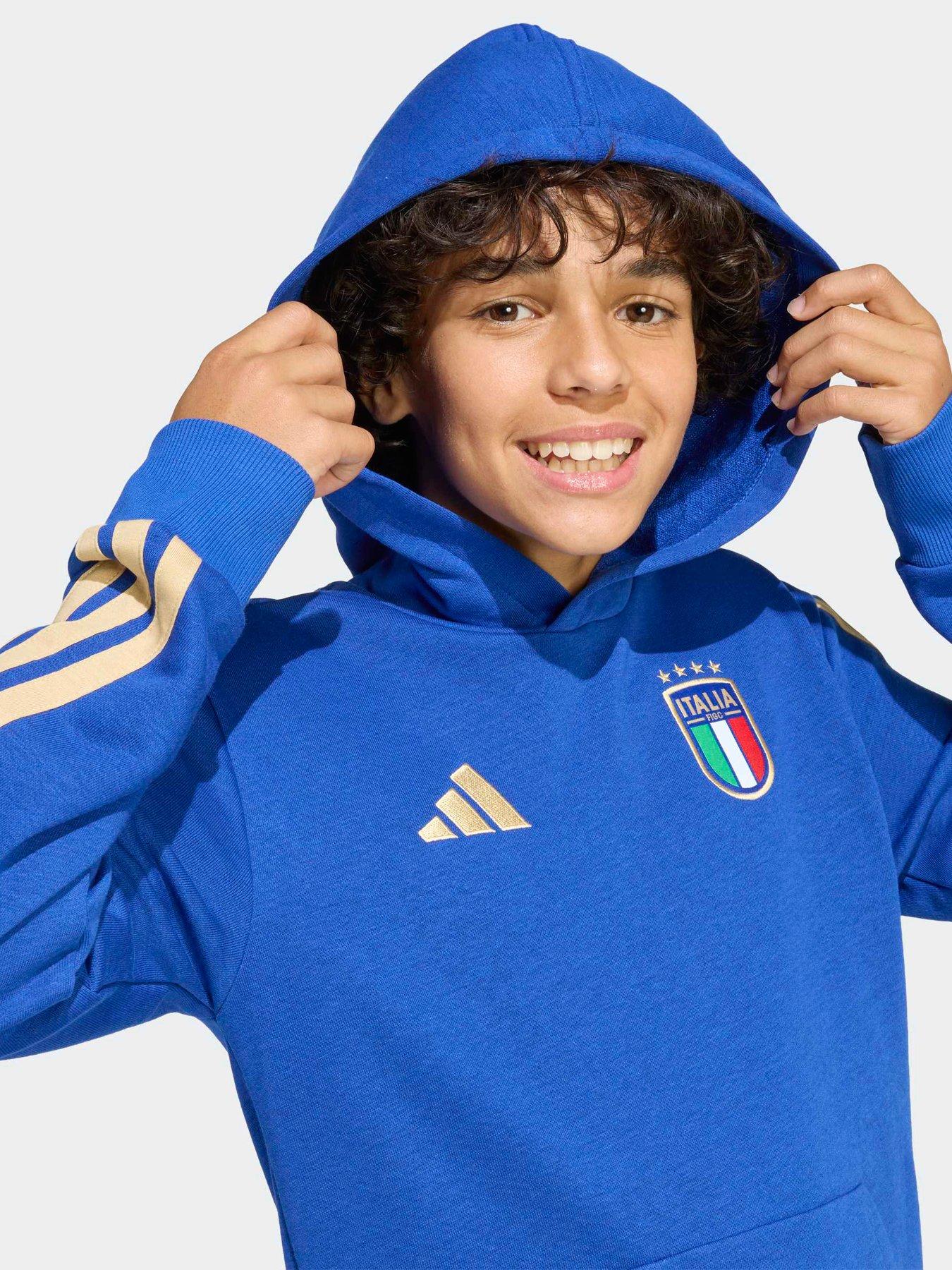 Image 4 of 5 of adidas Junior Italy Dna Hoodie - Blue