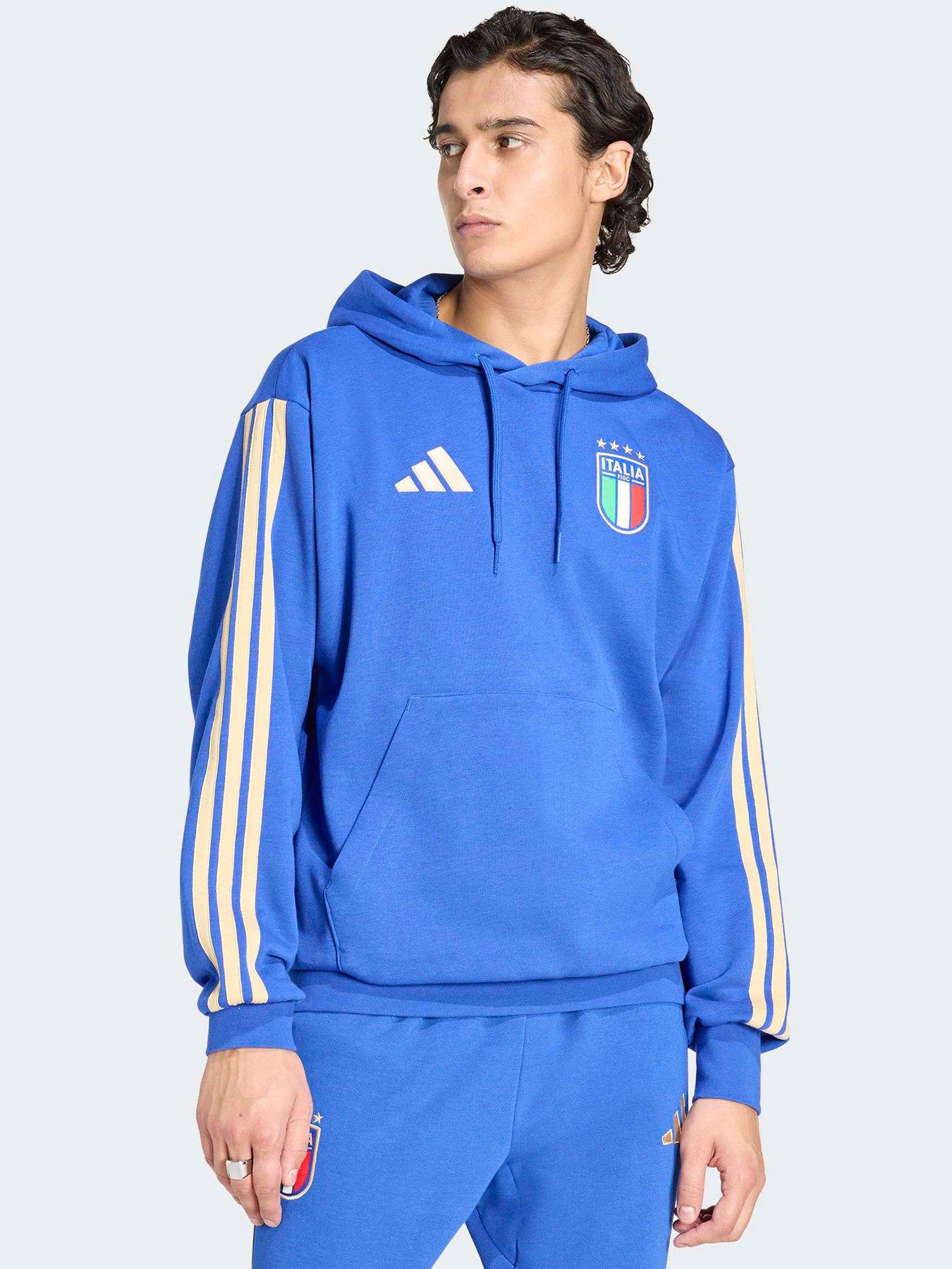 adidas Mens Italy DNA Hoodie - Blue