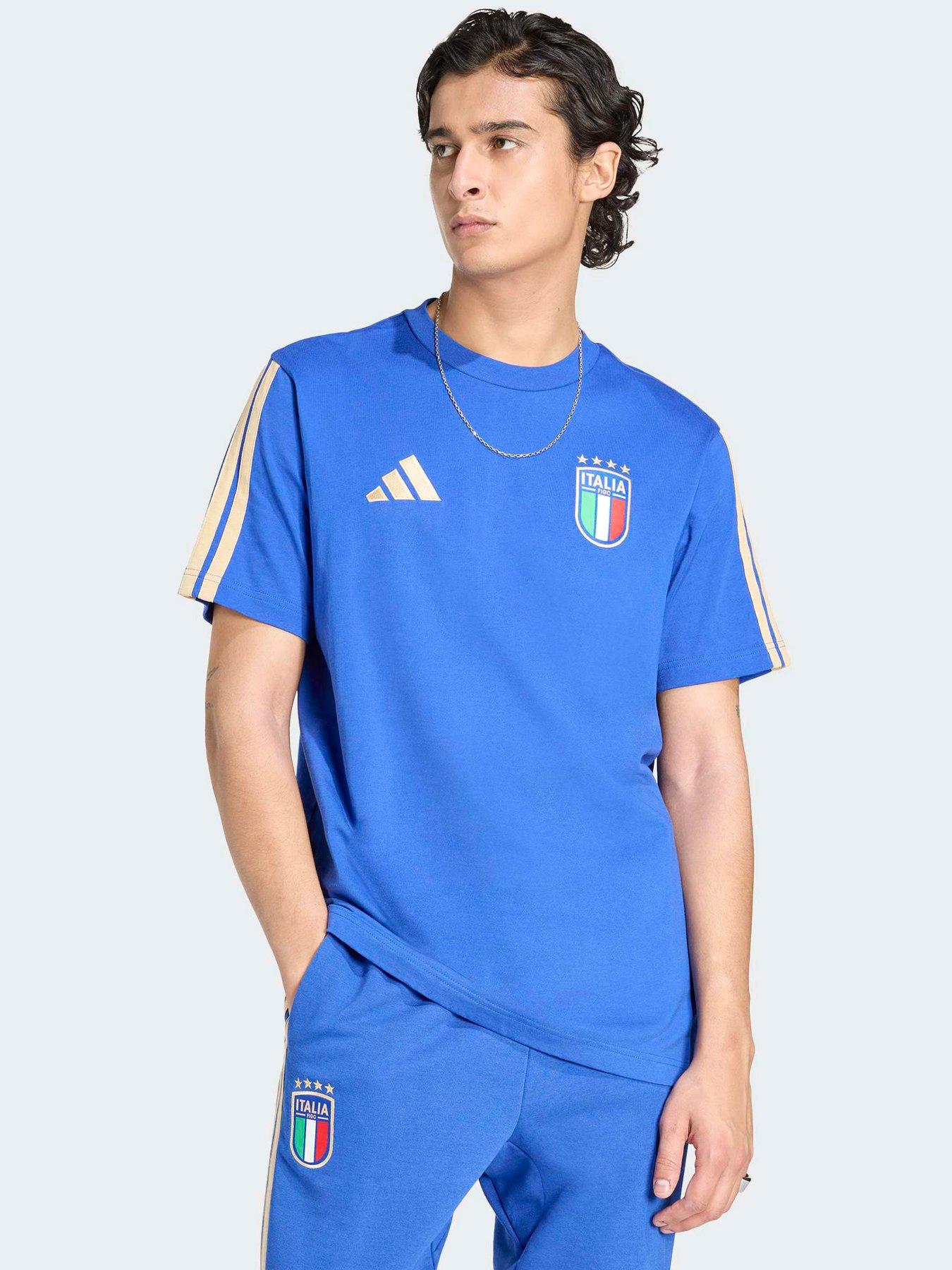 adidas Mens Italy DNA T-Shirt, Boblue, Size S, Men