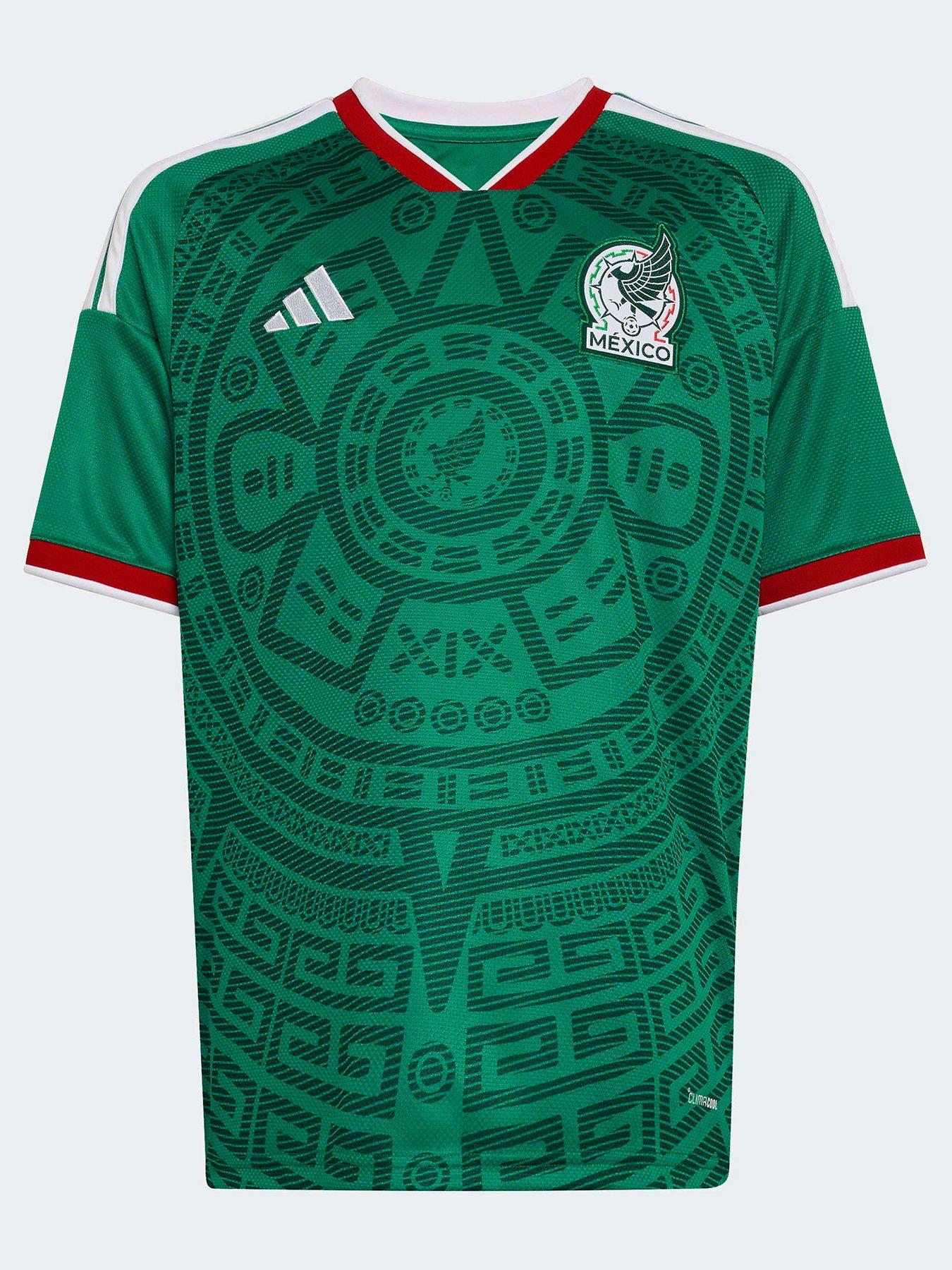 adidas Junior Mexico 26 Home Replica Football Shirt, Bgreen, Size 9-10 Years