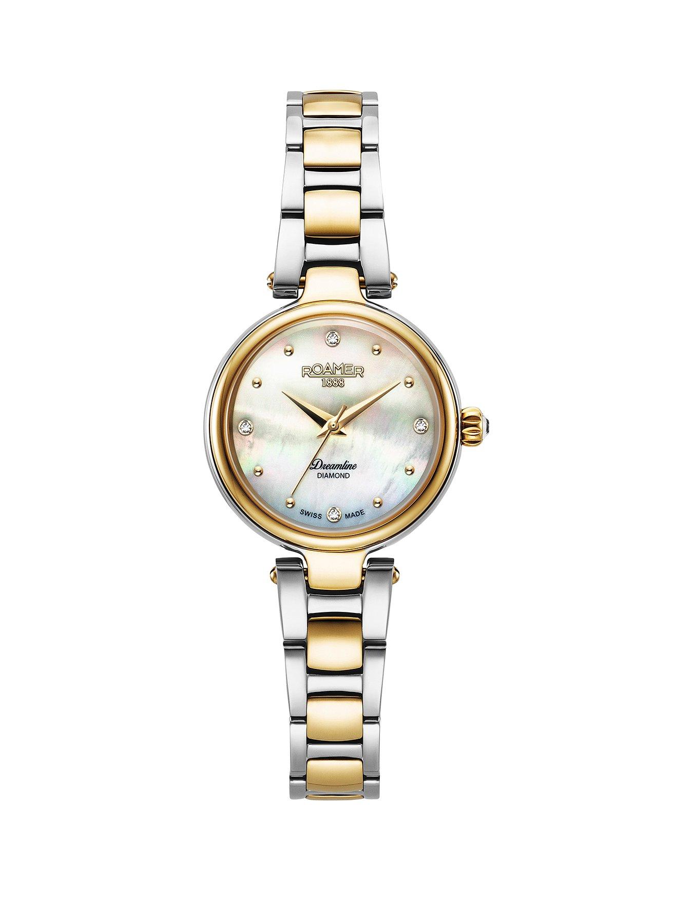 Roamer of Switzerland Roamer Dreamline Diamond White MOP Dial Gold IP Bicolour Stainless Steel