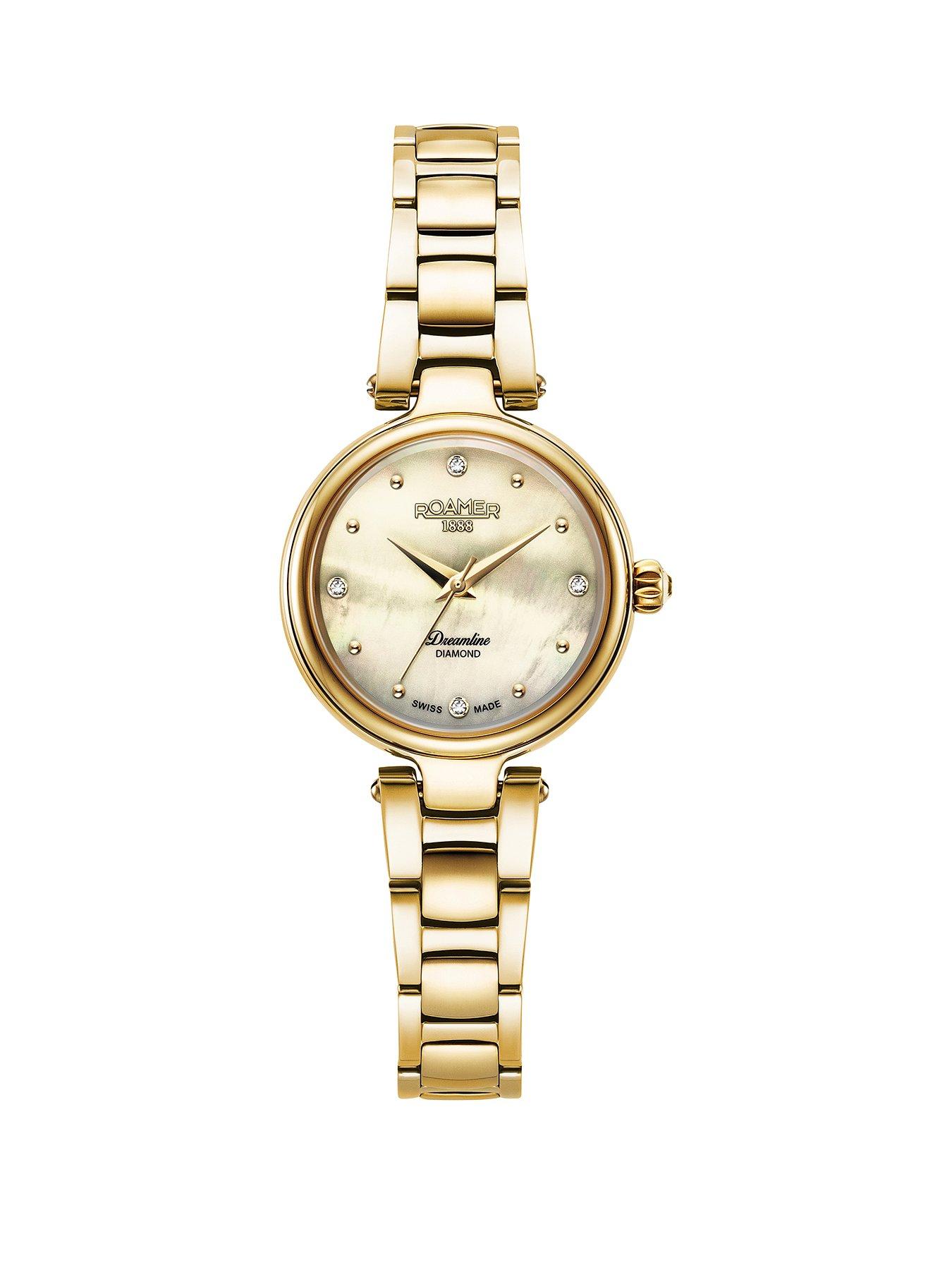 Roamer of Switzerland Roamer Dreamline Diamond Champagne MOP Dial Gold IP Stainless Steel