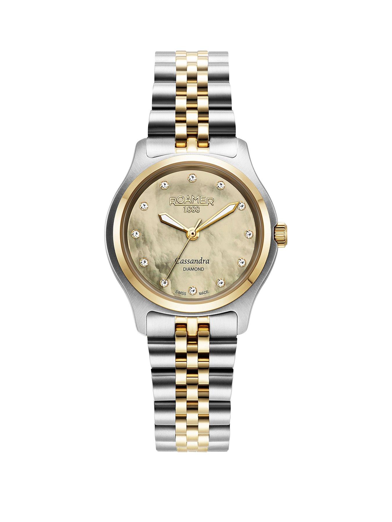 Roamer of Switzerland Roamer Cassandra Champagne MOP Diamond Dial Gold IP Bicolour Stainless Steel