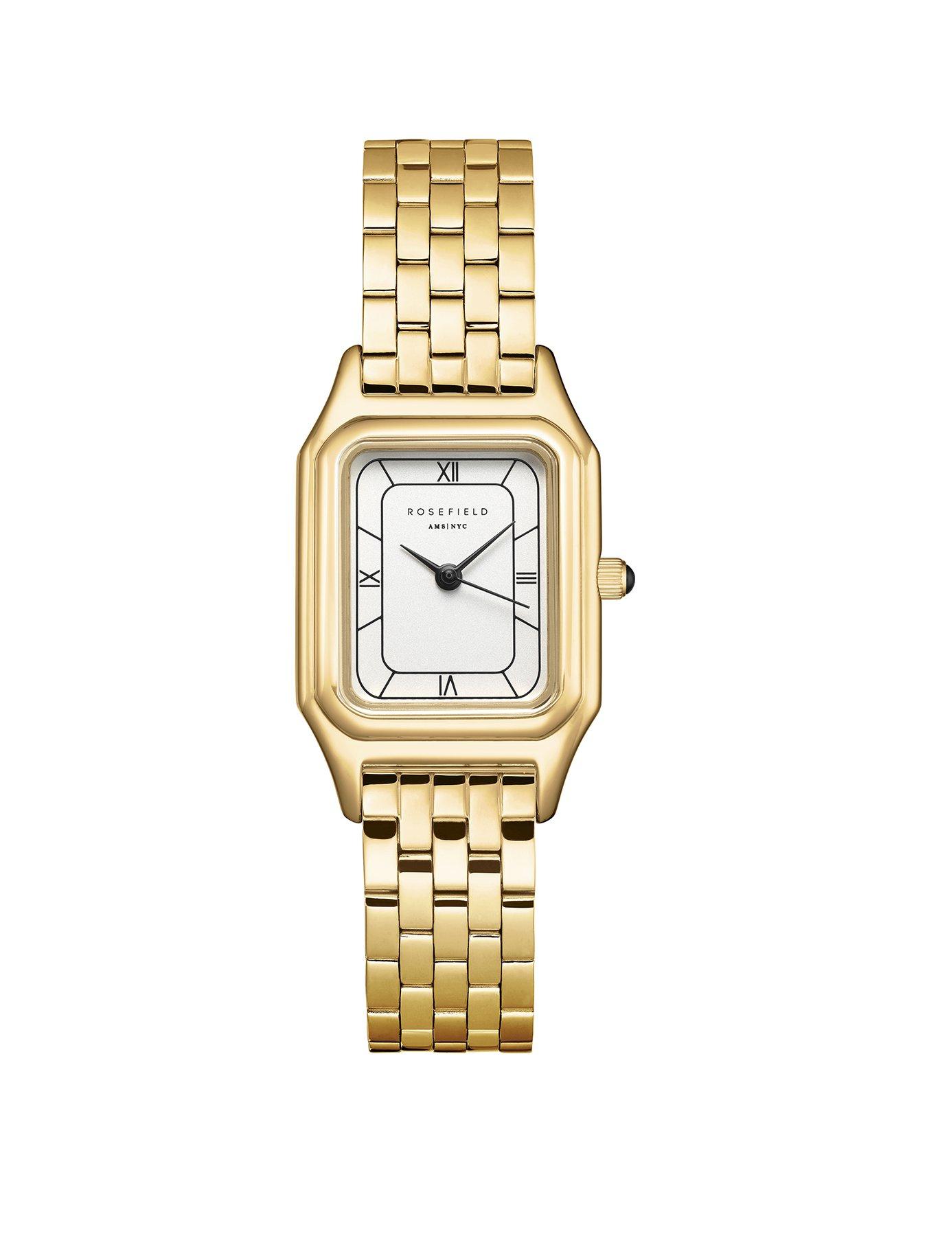 Rosefield Ivy Multi Linked Bracelet Octagonal Case Gold IP Stainless steel