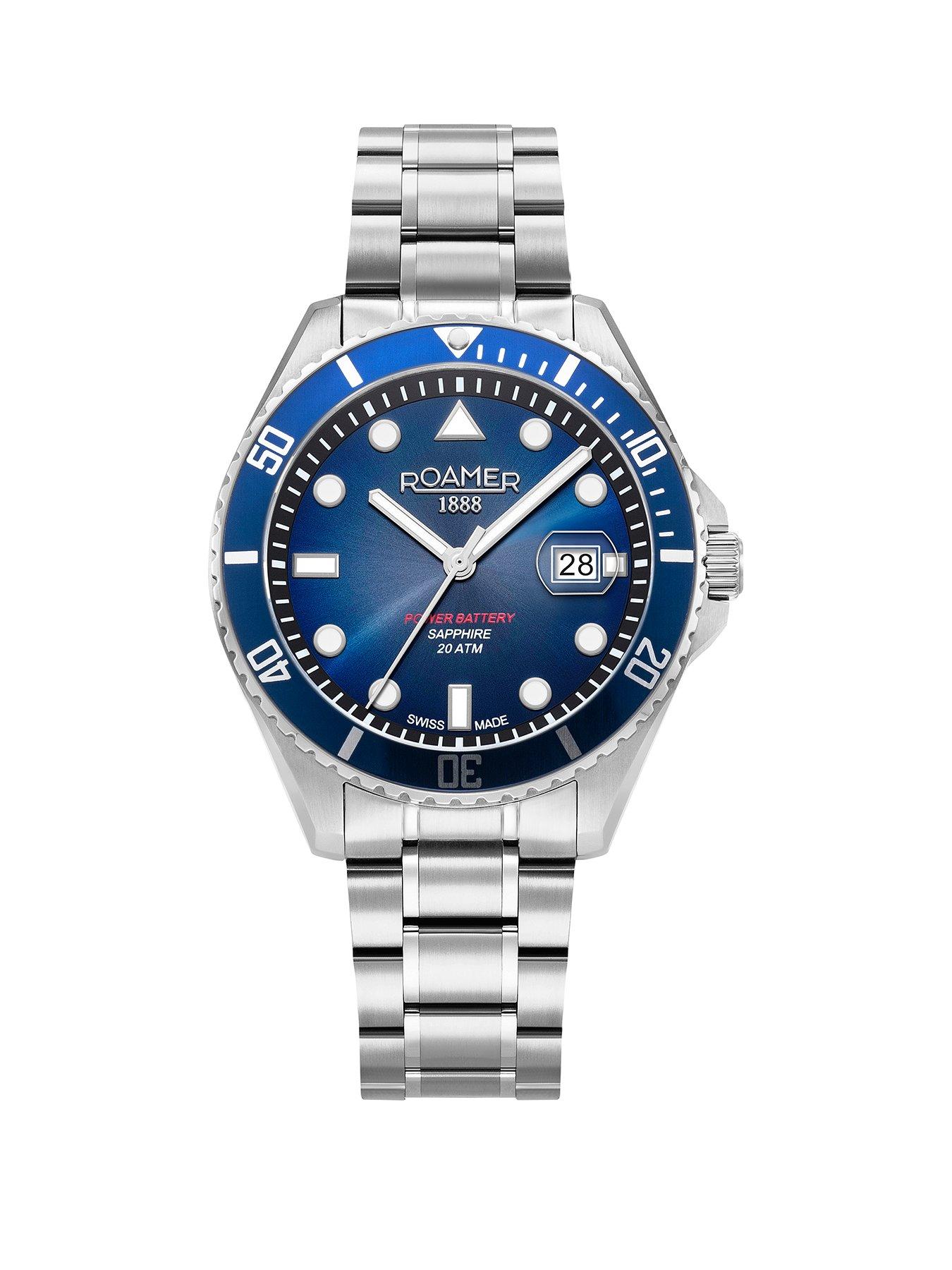 Roamer of Switzerland Pro Diver 200 Scuba Power Blue Dial Stainless steel 200m Water Resistant with a stunning 10 year battery life