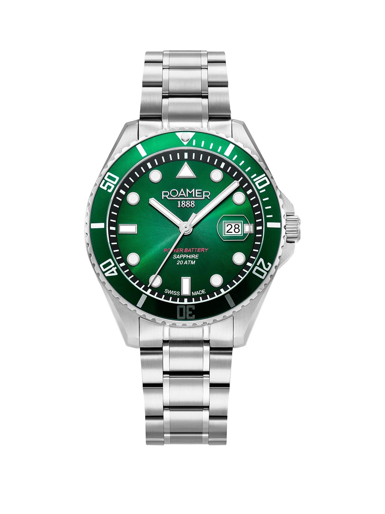 Image 1 of 4 of Roamer of Switzerland Pro Diver 200 Scuba Power Green Dial Watch