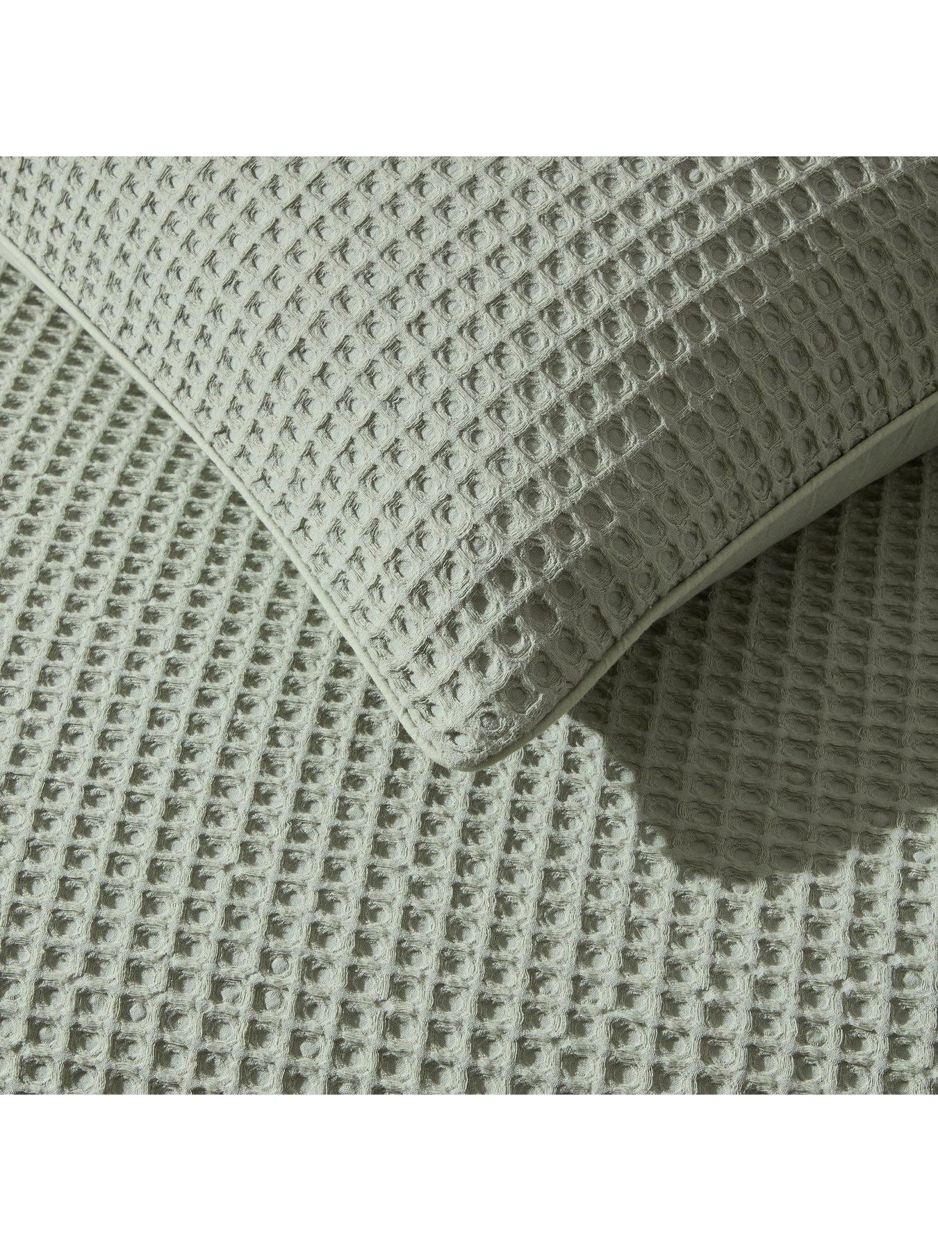 Image 4 of 4 of Dusk Portofino Waffle Duvet Cover- Sage