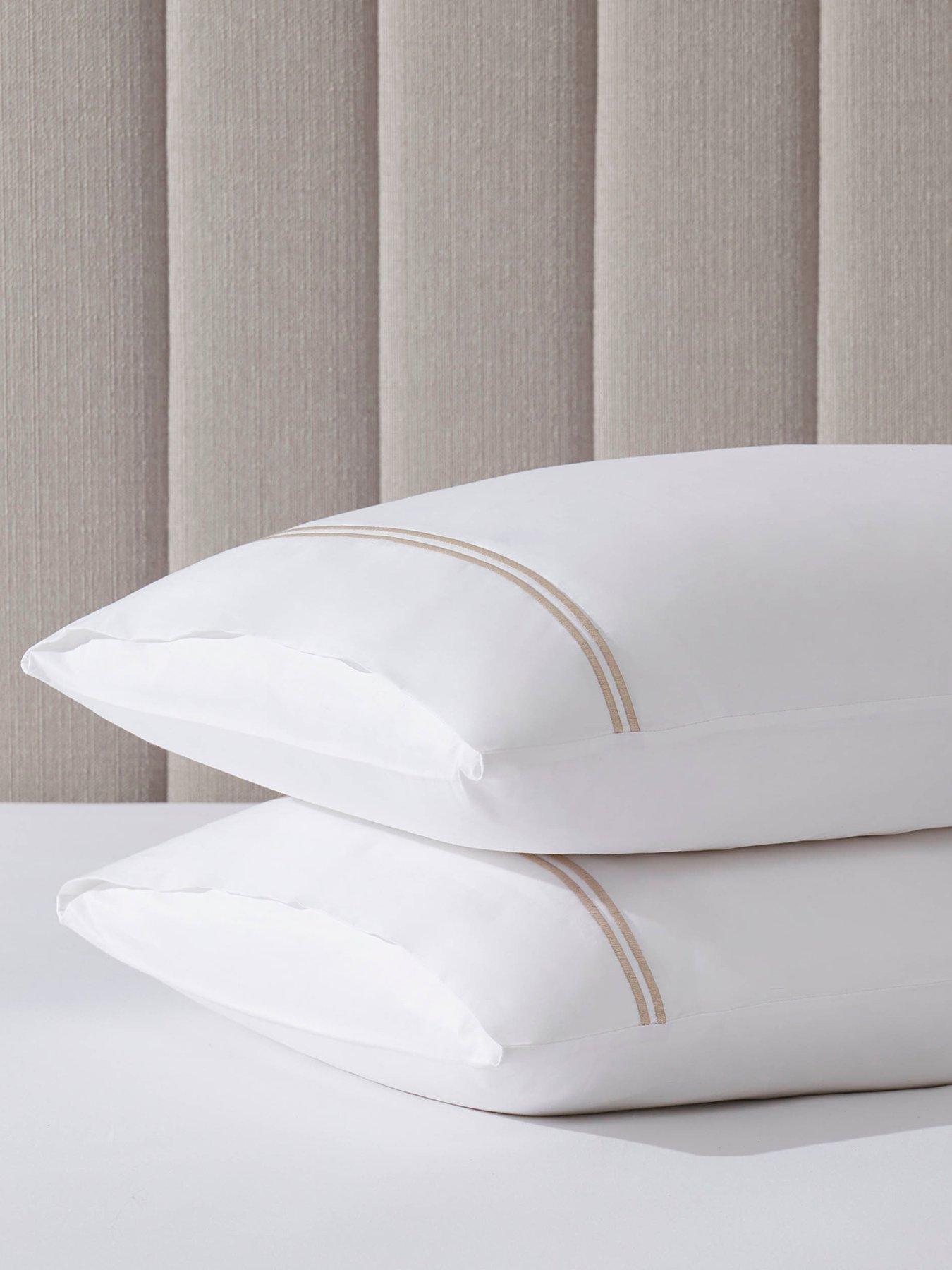 Dusk Regent Double Marrow Stitch 400 Thread Count Natural Pillowcase Pair