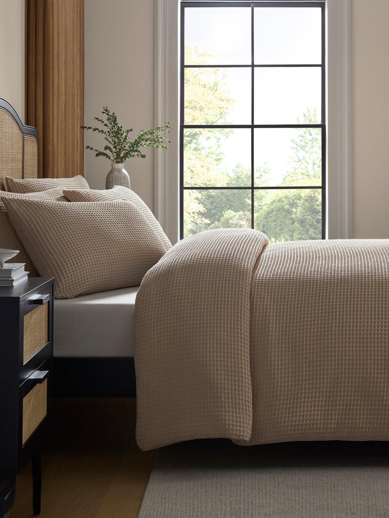 Dusk Portofino Waffle Natural Pillowcase Pair