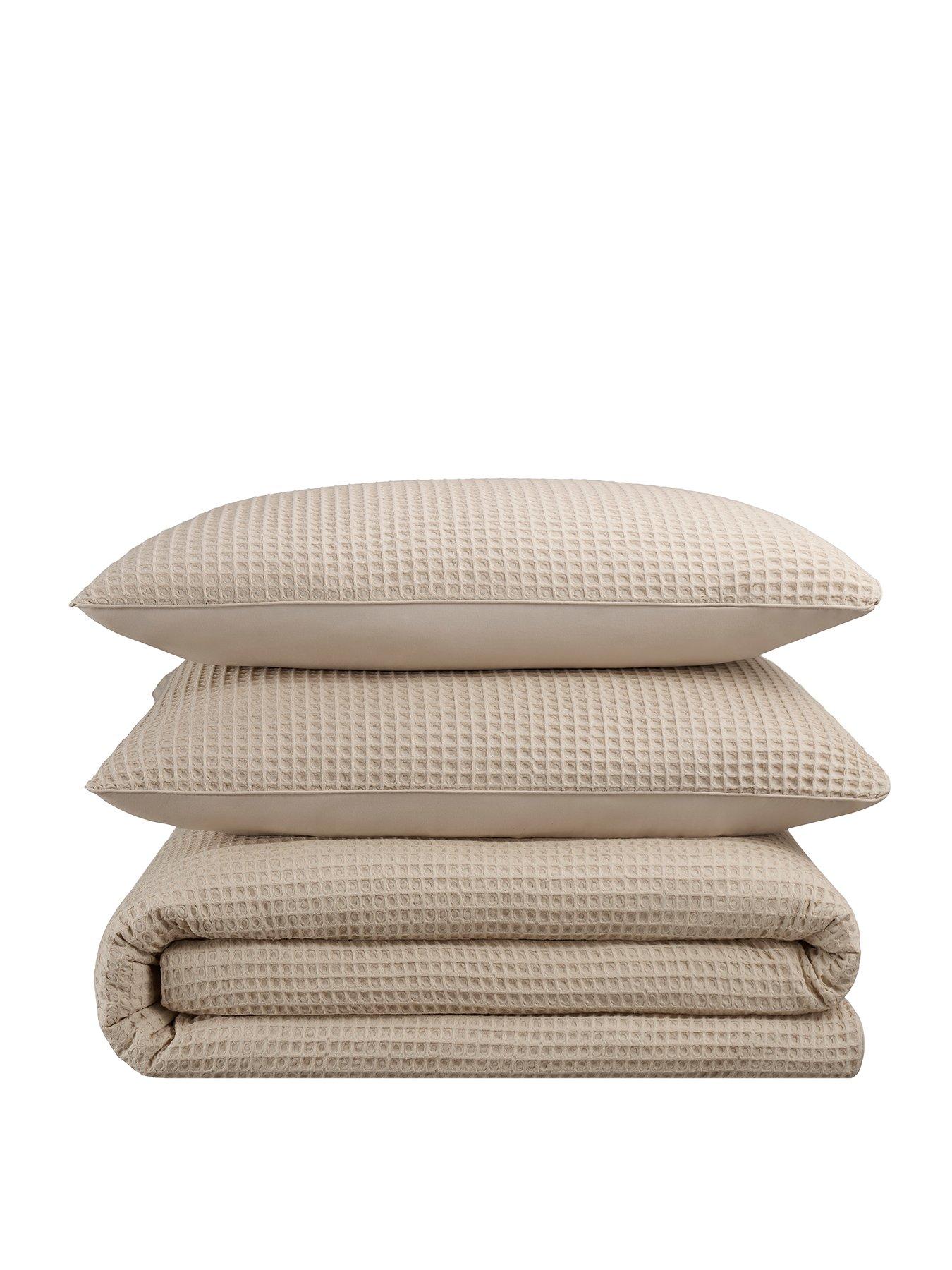 Image 2 of 2 of Dusk Portofino Waffle Natural Pillowcase Pair