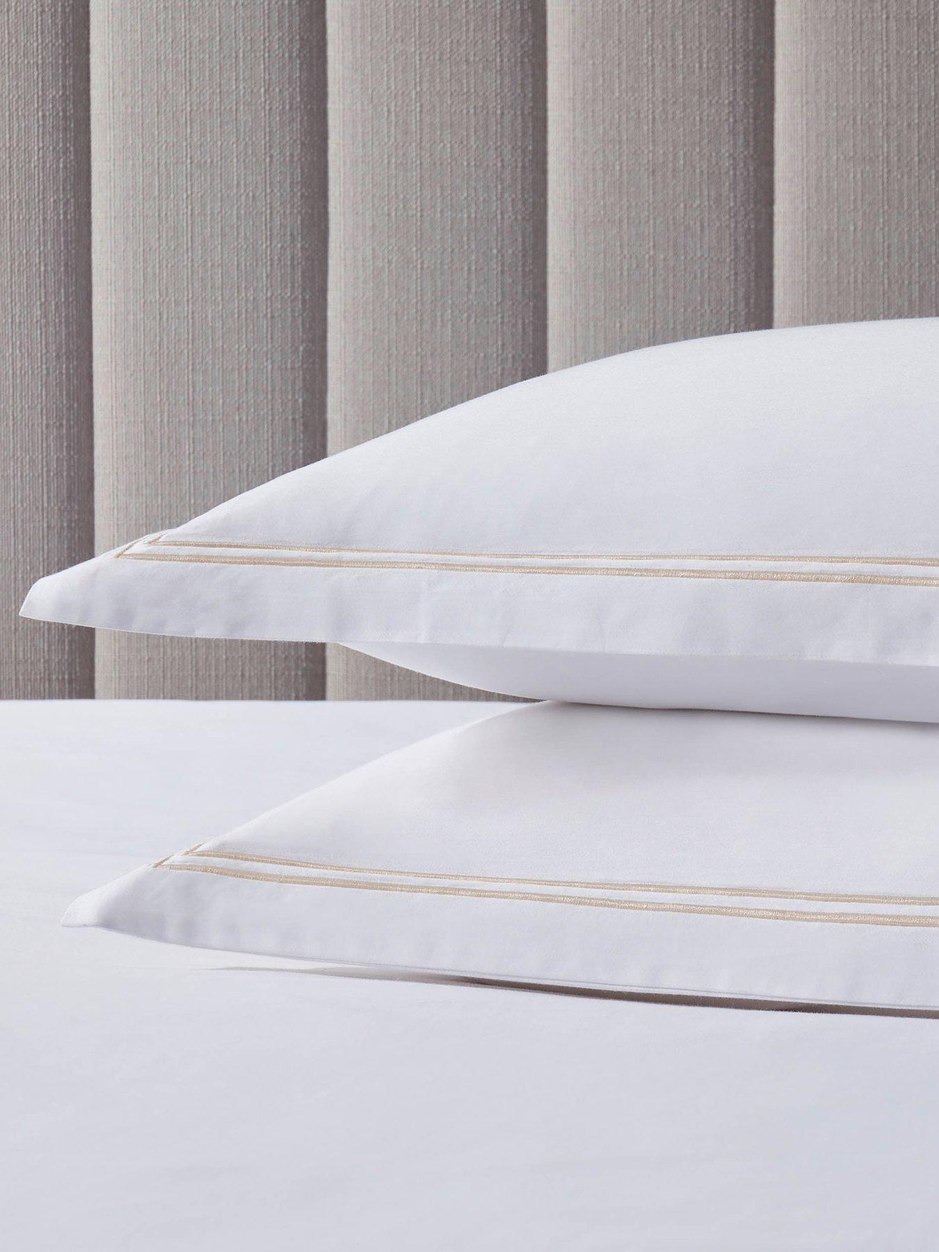 Dusk Regent Double Marrow Stitch 400 Thread Count Oxford Natural Pillowcase Pair