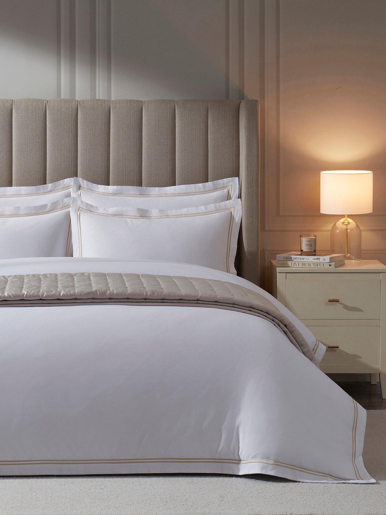 Dusk: Regent Double Marrow Stitch 400 Thread Count Duvet Cover - Natural