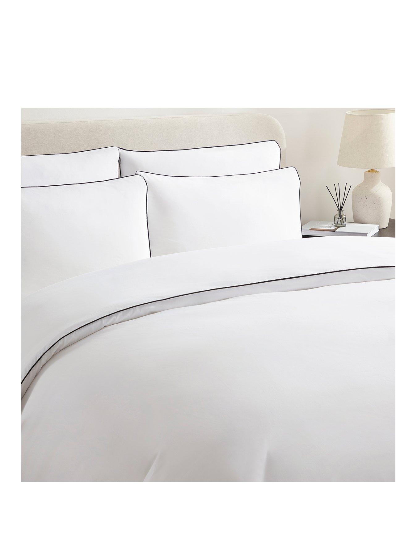Image 2 of 3 of Dusk Cambridge Piped Edge Classic Pillowcase Set- Black 2 Pack