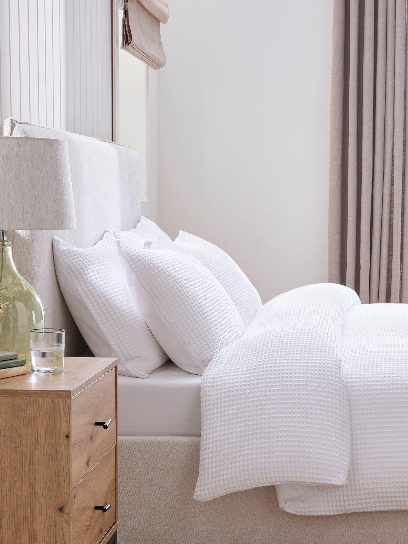 Dusk Portofino Waffle White Pillowcase Pair