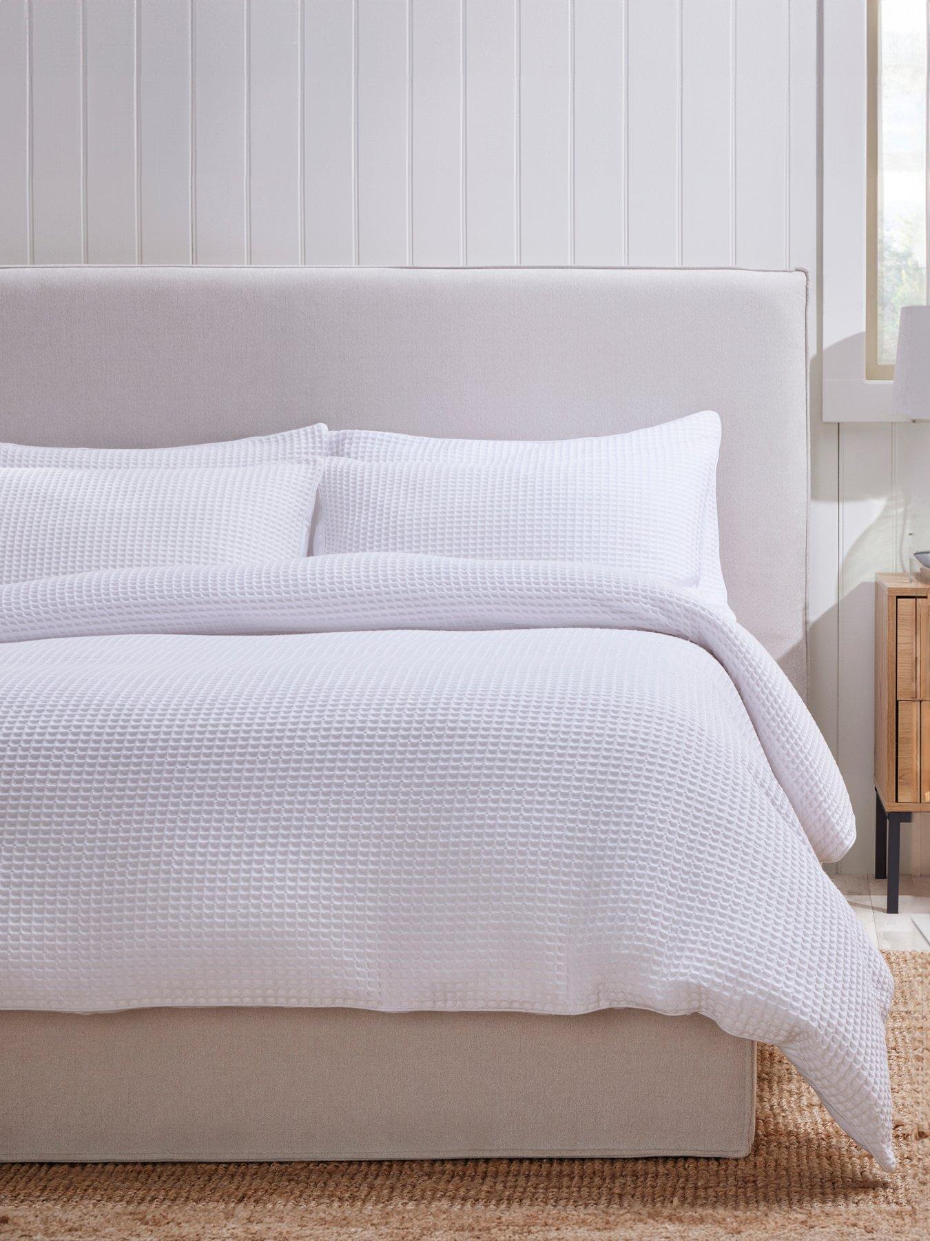 Dusk: Portofino Waffle Duvet Cover - White
