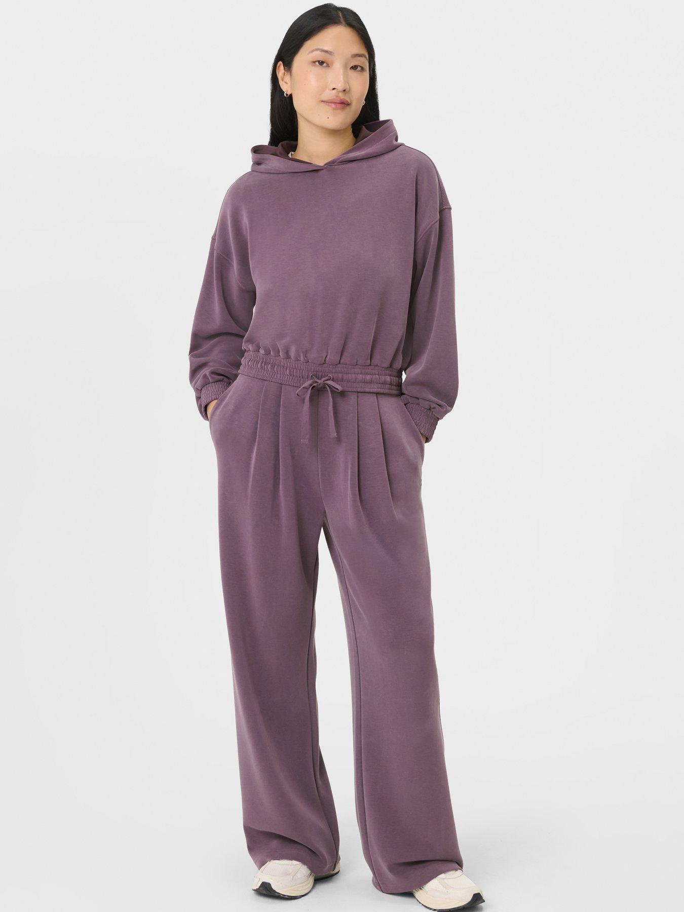 Sweaty Betty Womens Training Sand Wash Cloudweight Crop Hoodie - Purple