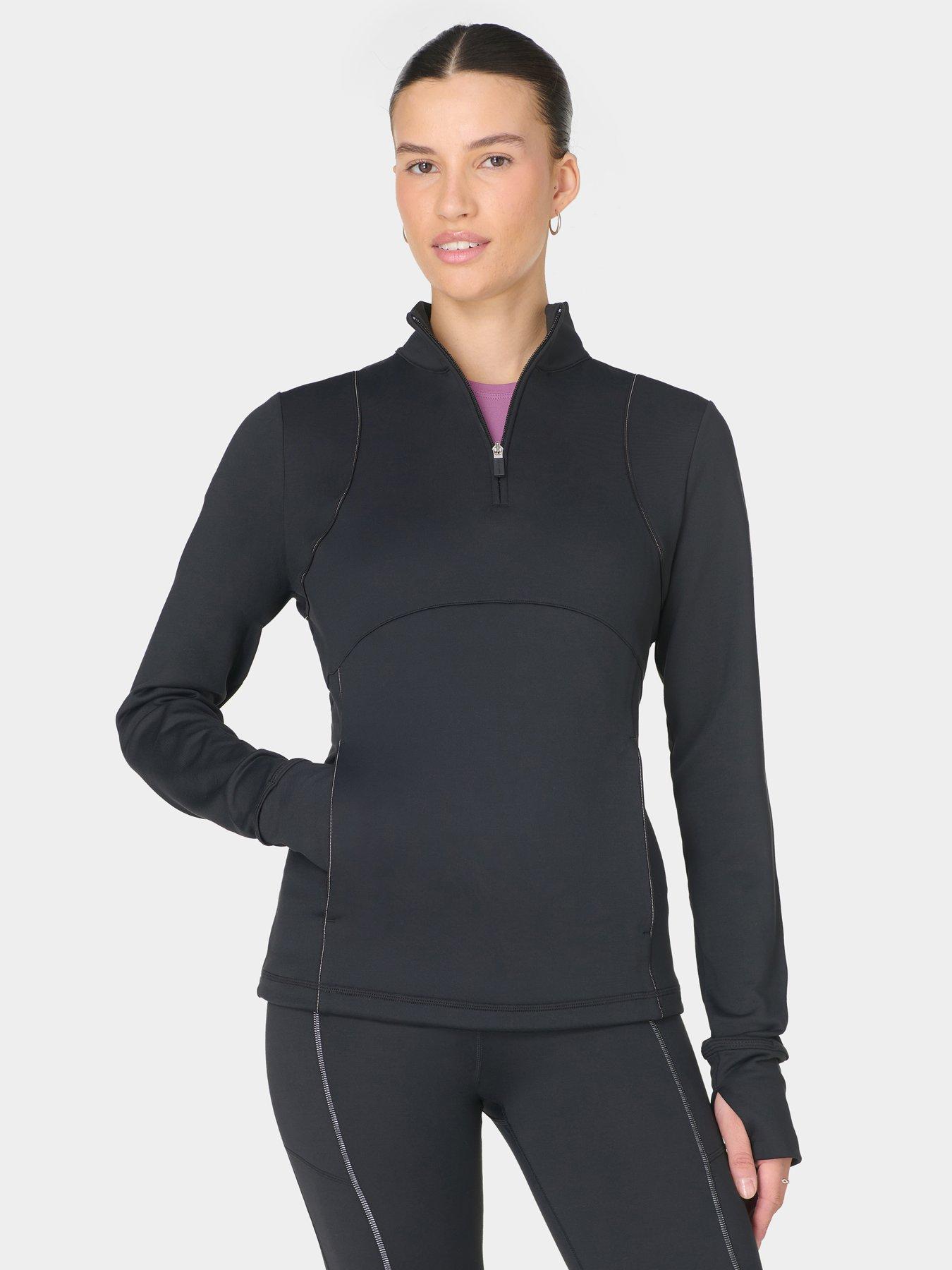 Sweaty Betty Womens Training Therma Half Zip Midlayer - Black