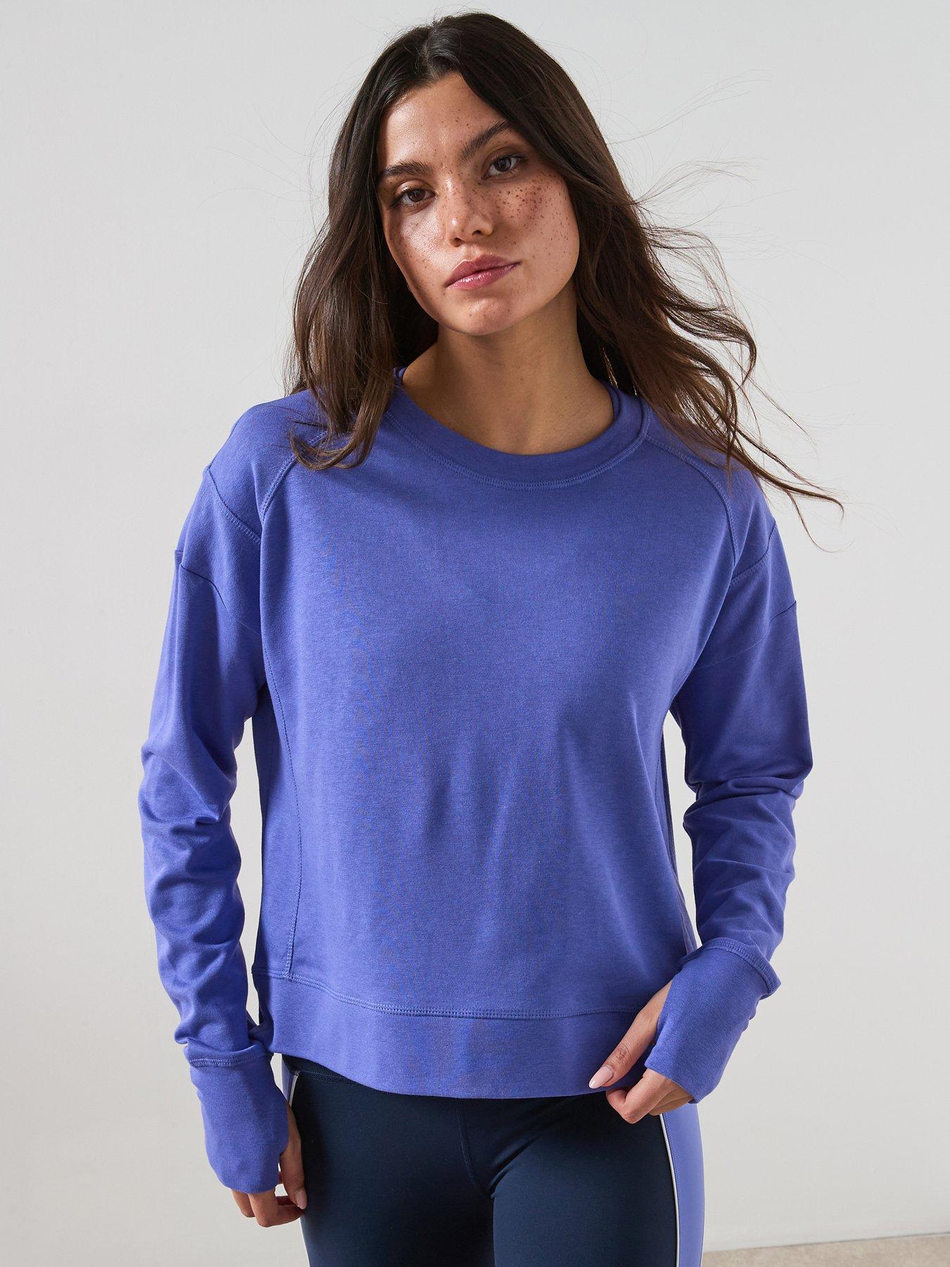 Sweaty Betty Womens Training After Class Crop Sweatshirt - Blue