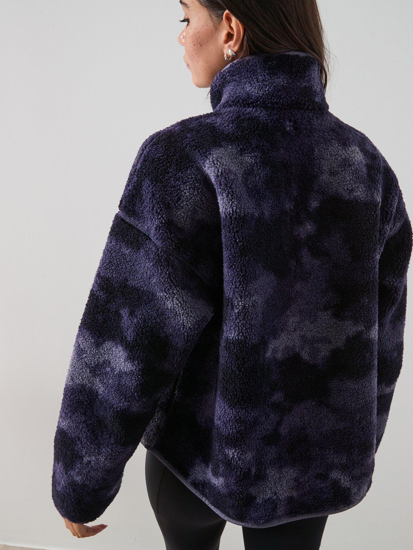 Image 2 of 6 of Sweaty Betty Womens Training New Plush Half Zip Camo Top - Grey