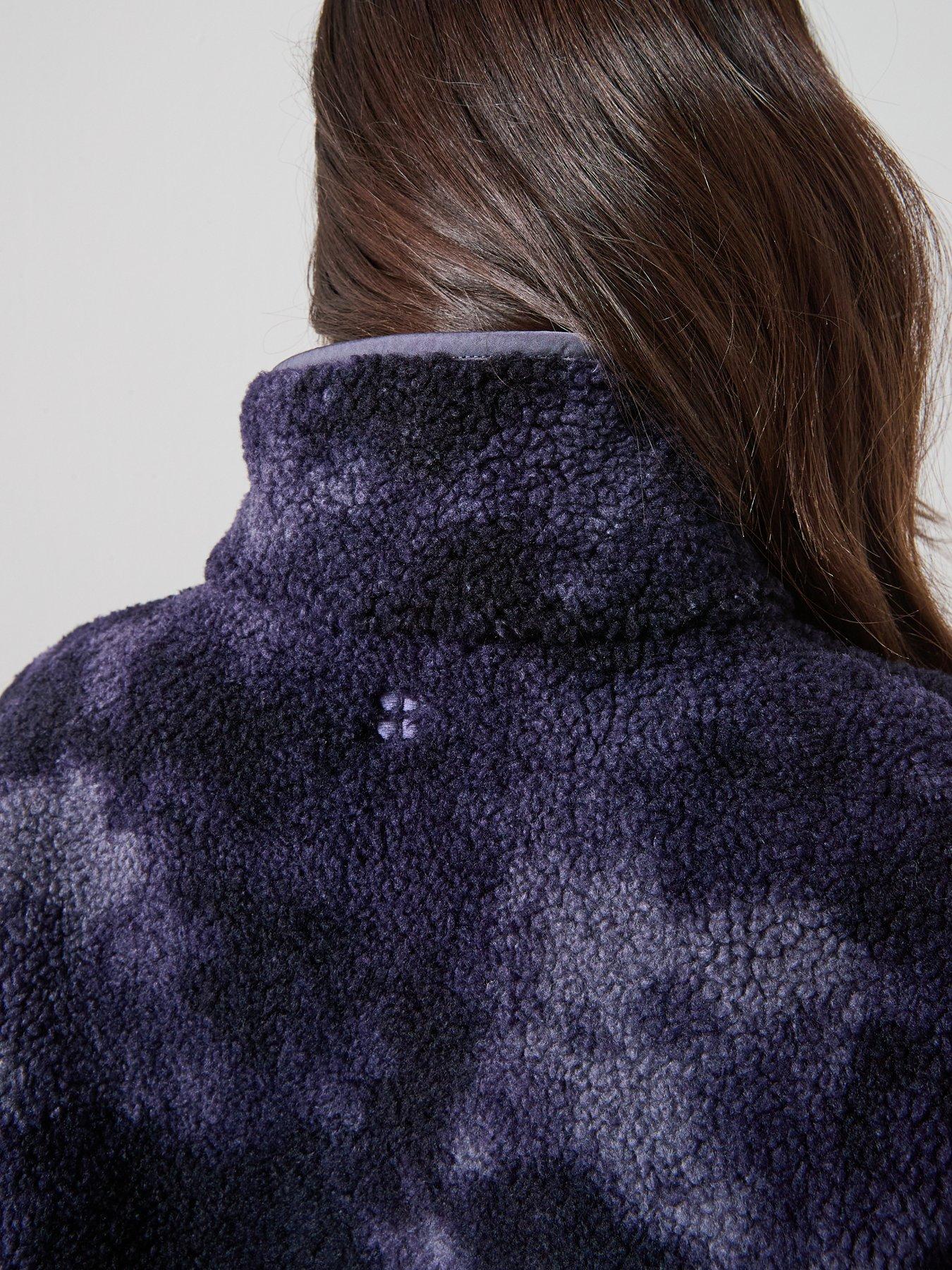 Image 4 of 6 of Sweaty Betty Womens Training New Plush Half Zip Camo Top - Grey