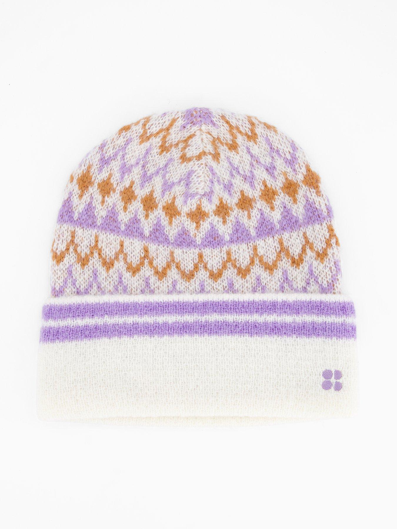 Sweaty Betty Womens Ski Highland Fairisle Beanie - Purple
