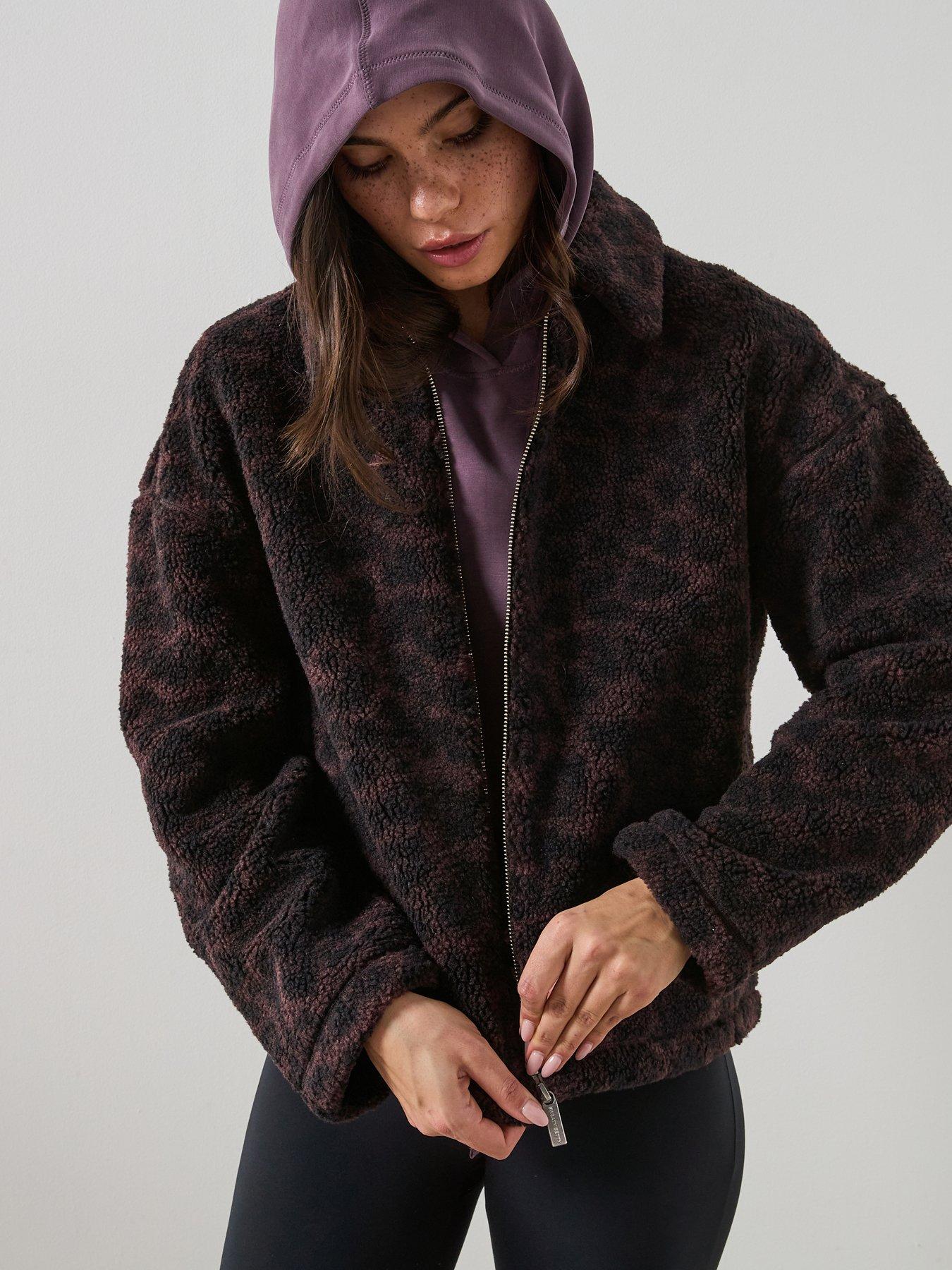 Sweaty Betty Womens Training Plush Collared Fleece, Brown, Size 2Xl, Women