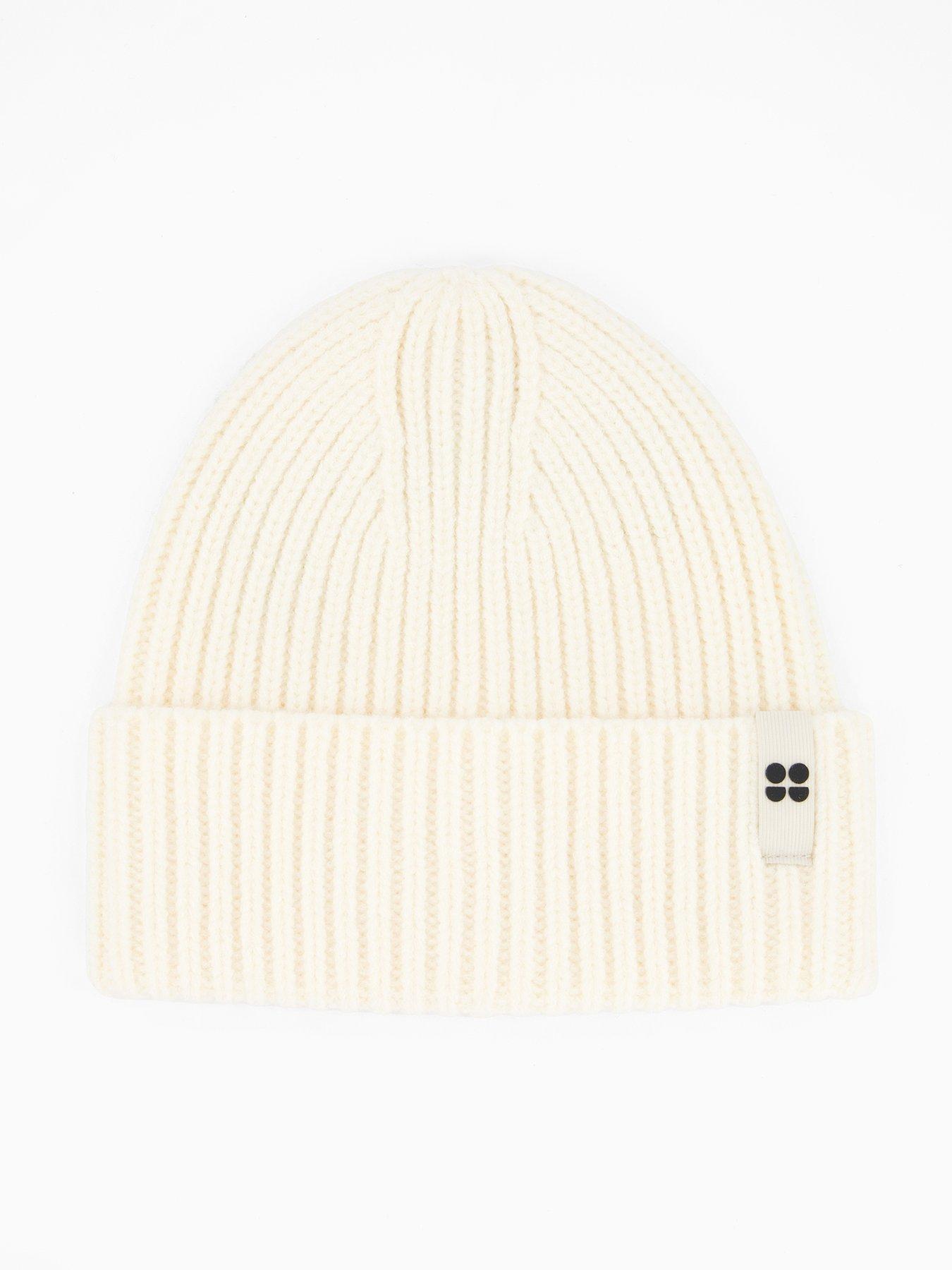 Sweaty Betty Womens Soft Cloud Knitted Beanie - White