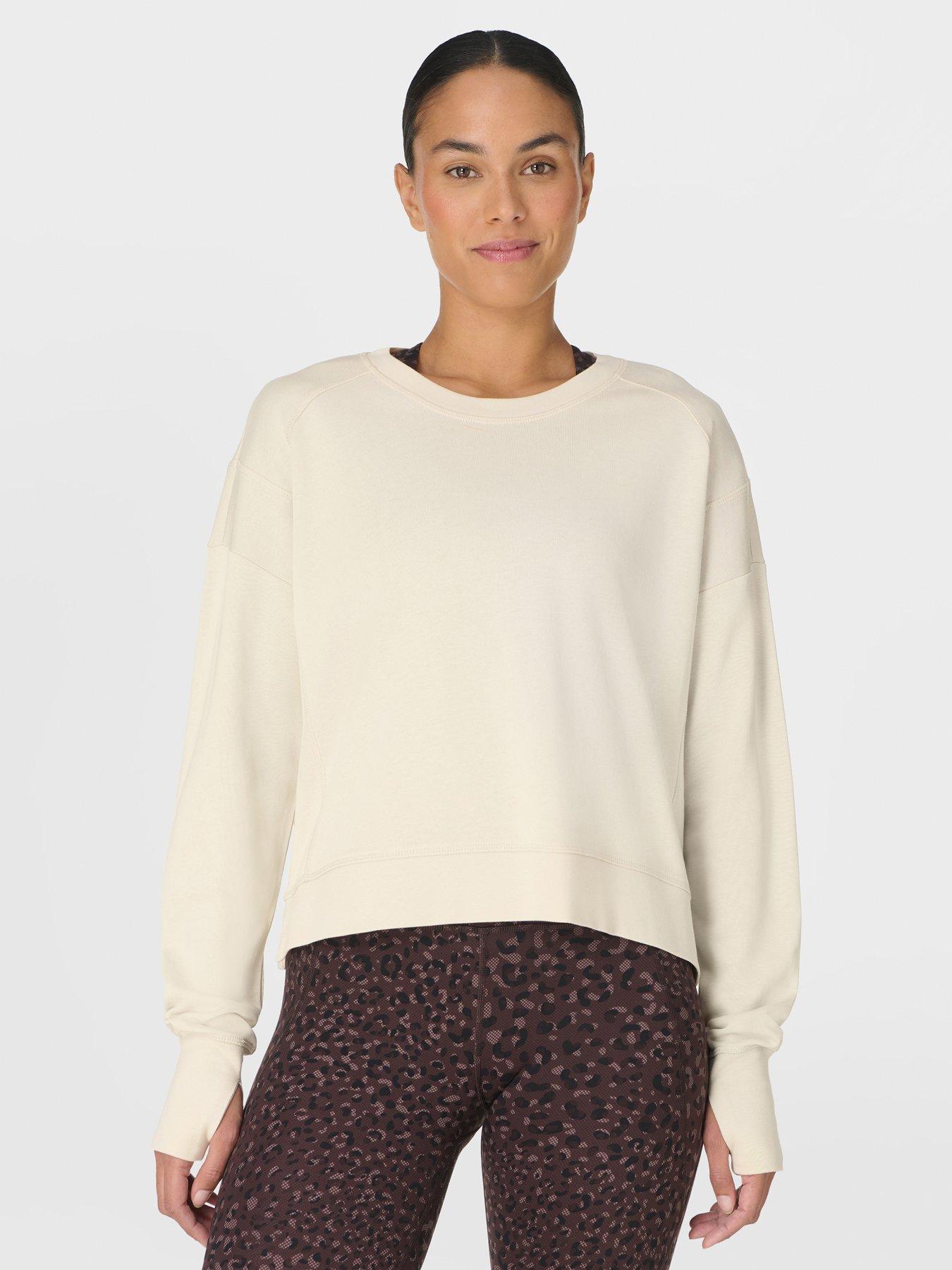 Sweaty Betty Womens Training After Class Crop Sweatshirt - Beige