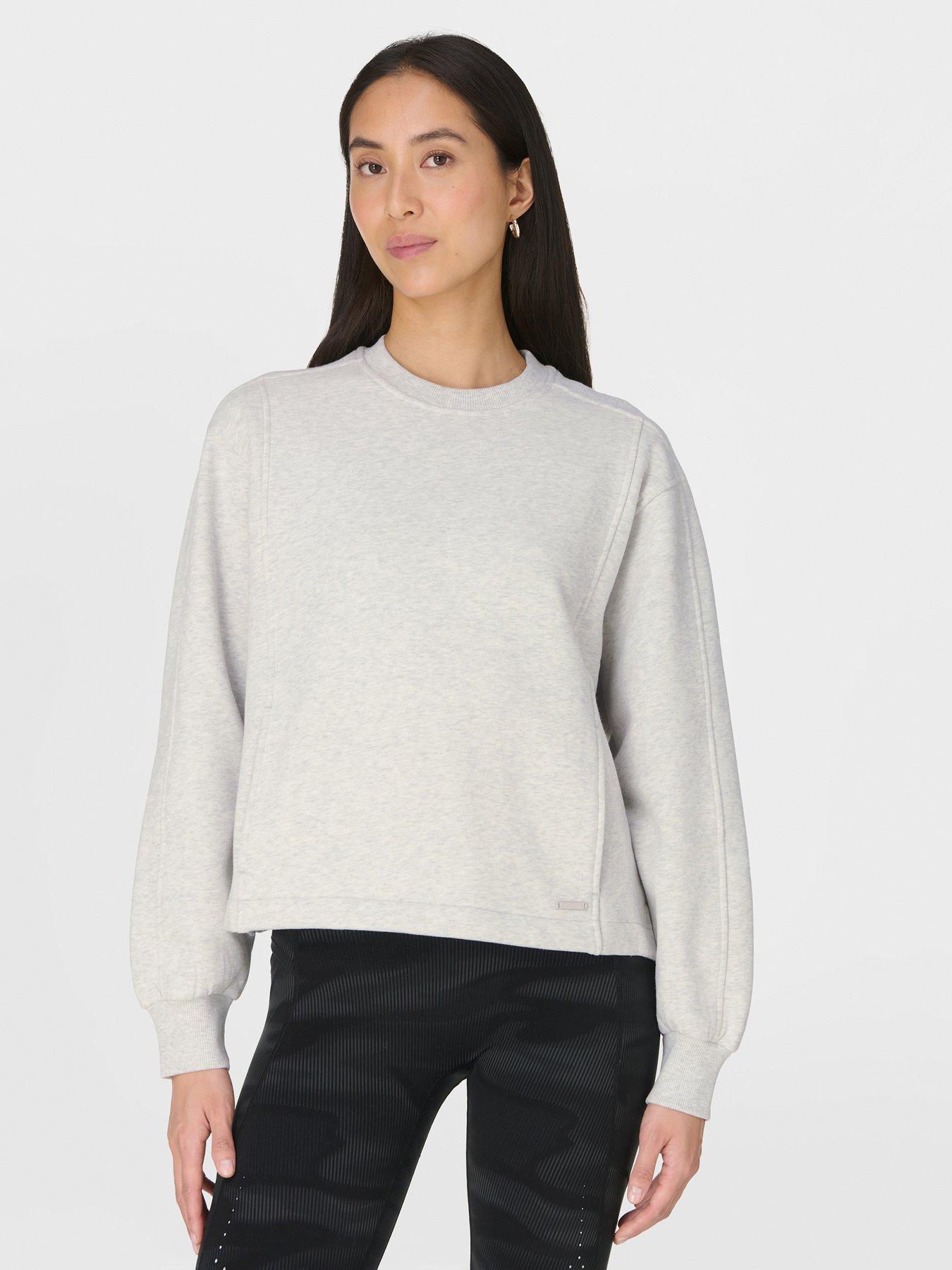 Sweaty Betty Womens Training Premium Brushed Crew Neck Sweatshirt - Grey