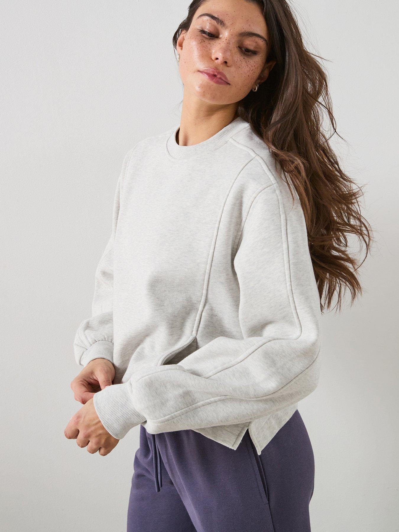 Sweaty Betty Womens Training Premium Brushed Crew Neck Sweatshirt - Grey