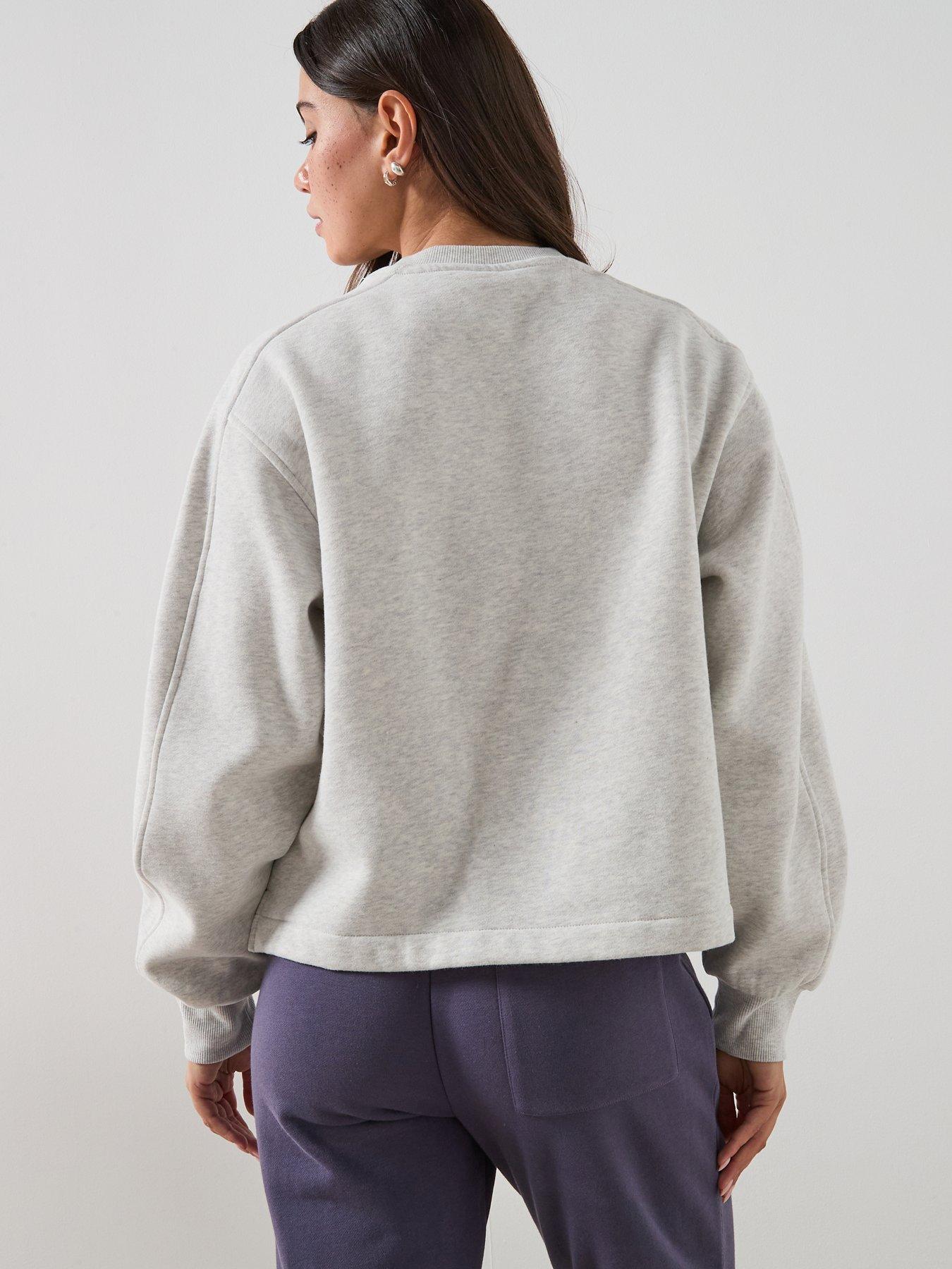 Image 2 of 5 of Sweaty Betty Womens Training Premium Brushed Crew Neck Sweatshirt - Grey