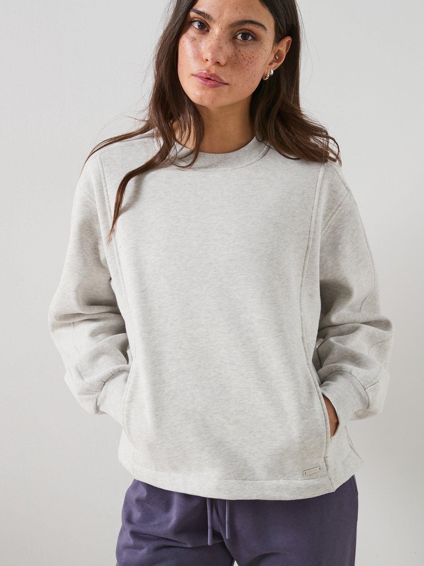 Image 5 of 5 of Sweaty Betty Womens Training Premium Brushed Crew Neck Sweatshirt - Grey