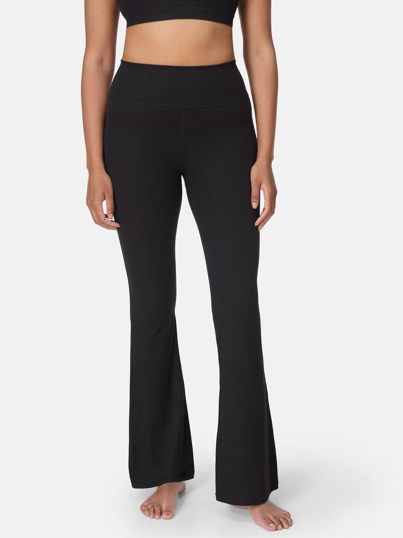 Sweaty Betty Womens Training Glow Flex Rib 32' Flare Trousers - Black