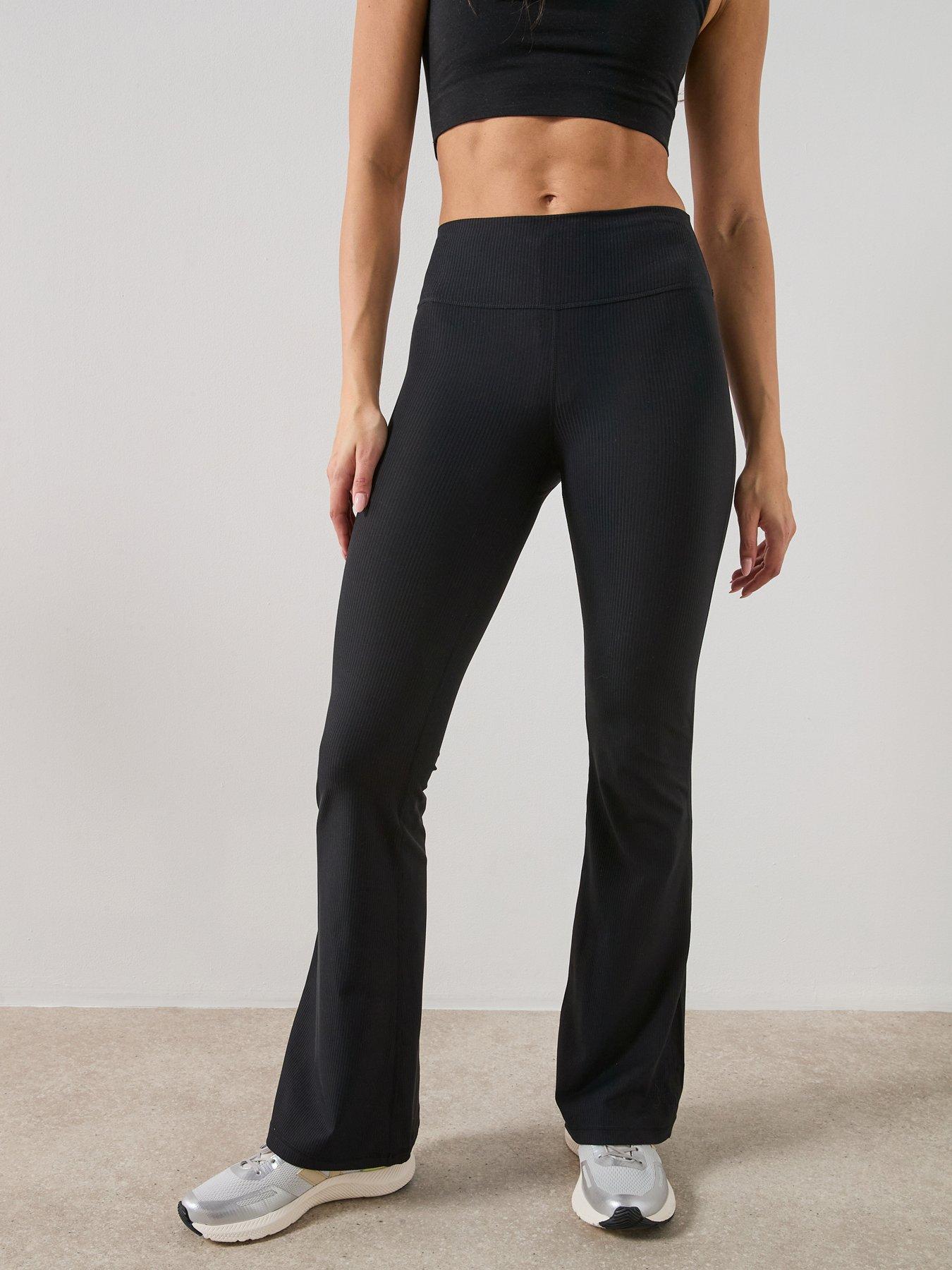 Sweaty Betty Womens Training Glow Flex Rib 32' Flare Trousers - Black