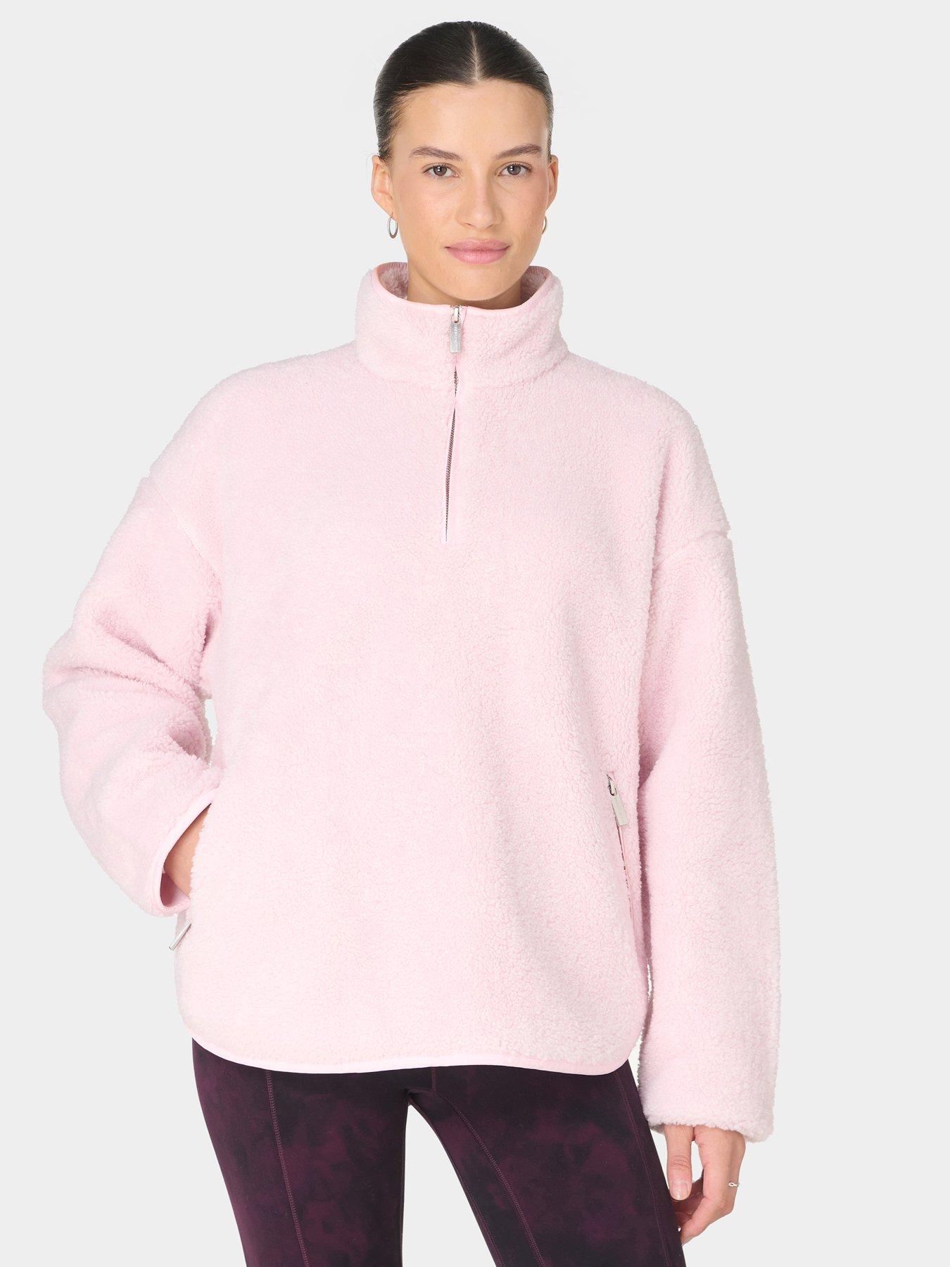 Sweaty Betty Women'S Training New Plush Half Zip Sweat - Pink