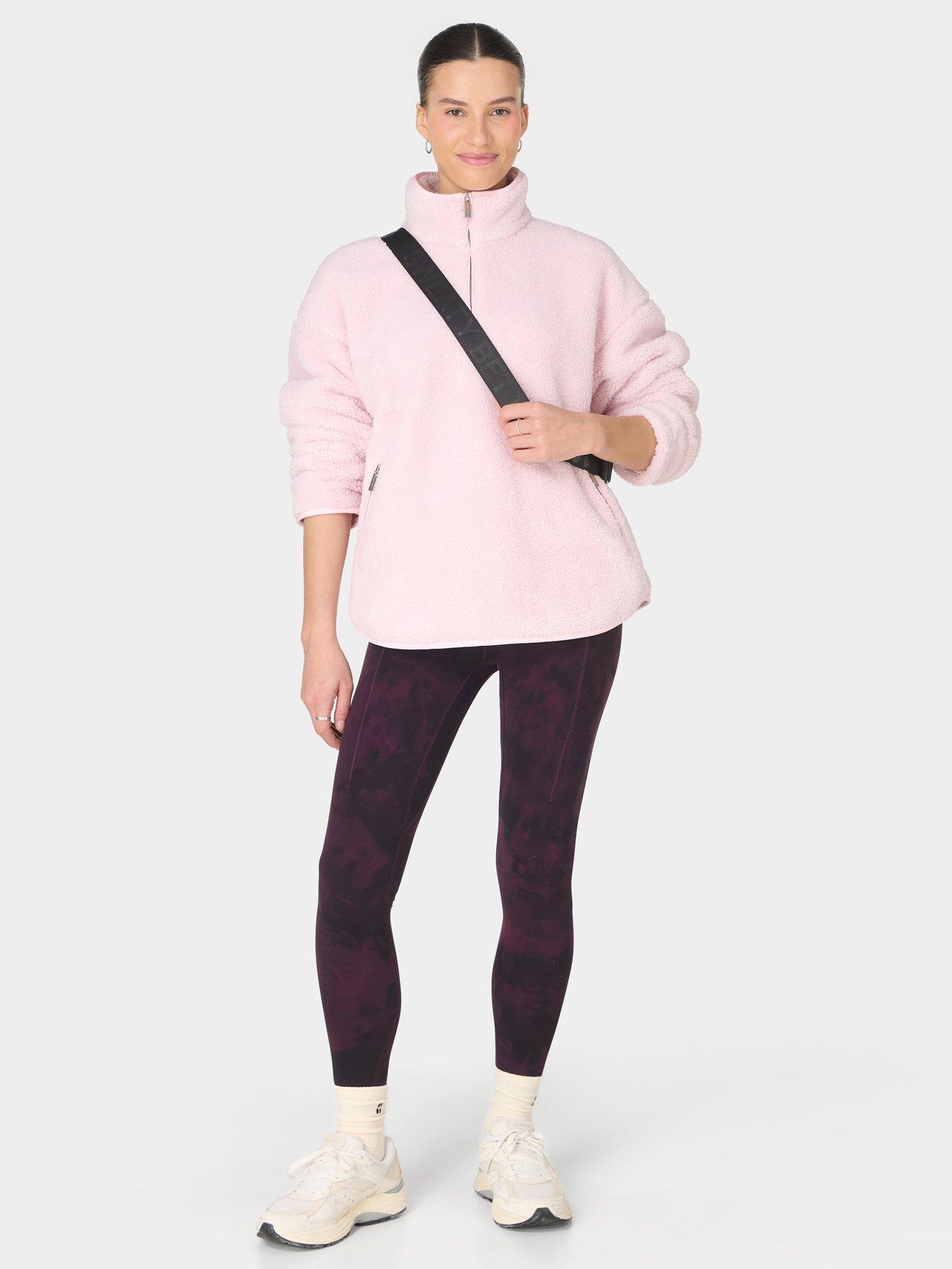 Image 2 of 6 of Sweaty Betty Women's Training New Plush Half Zip Sweat - Pink