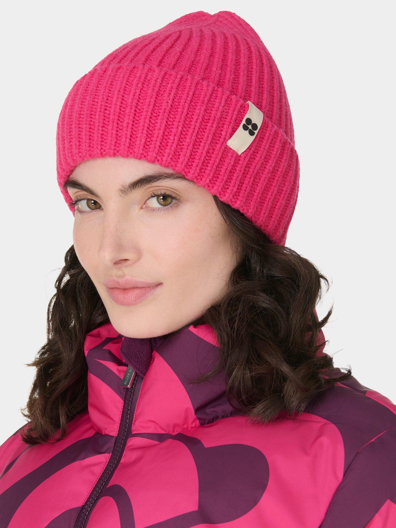 Image 1 of 5 of Sweaty Betty Womens Ski Slogan Knitted Beanie - Pink