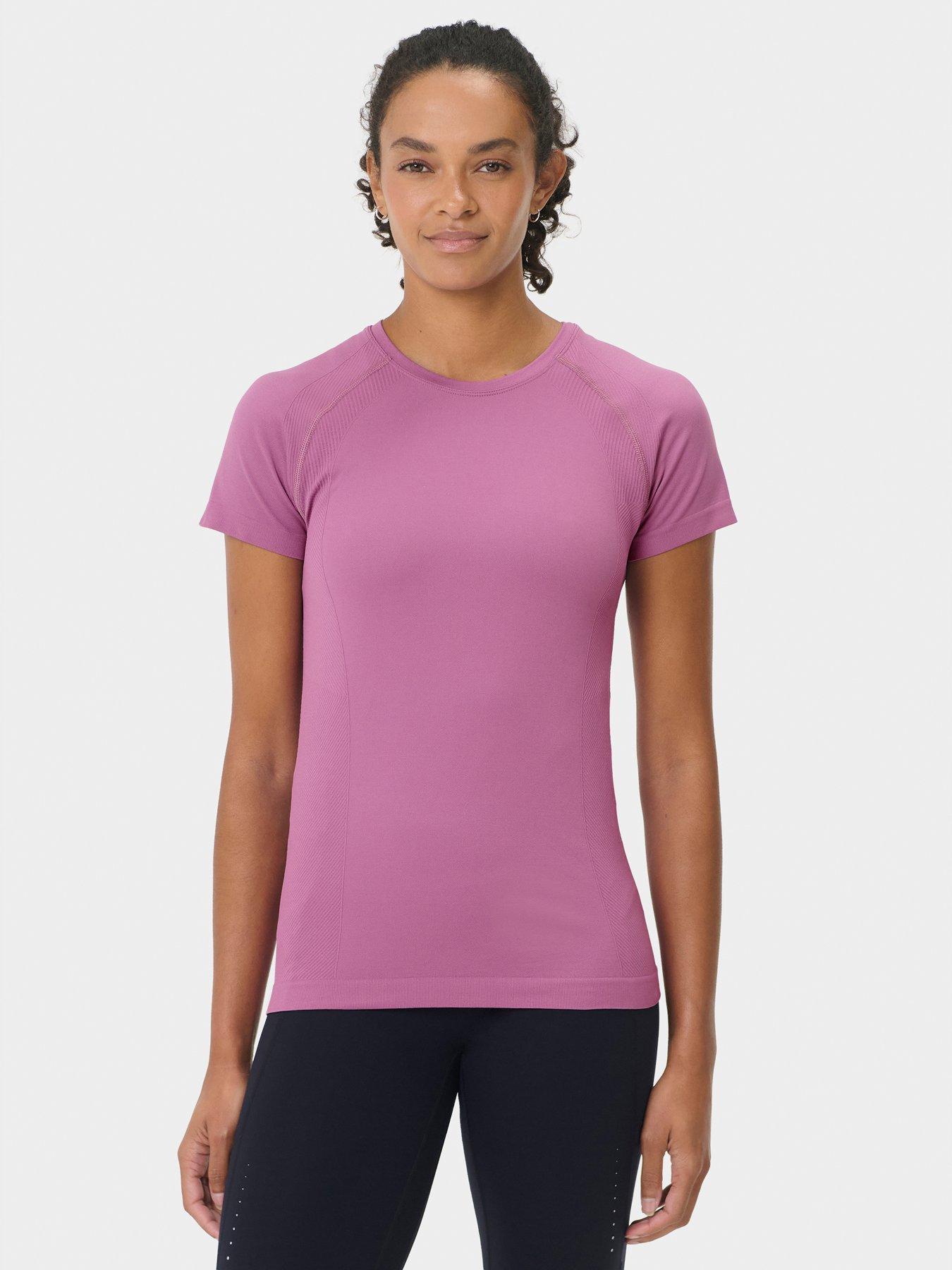 Sweaty Betty Womens Training Athlete Seamless Workout T-Shirt - Purple