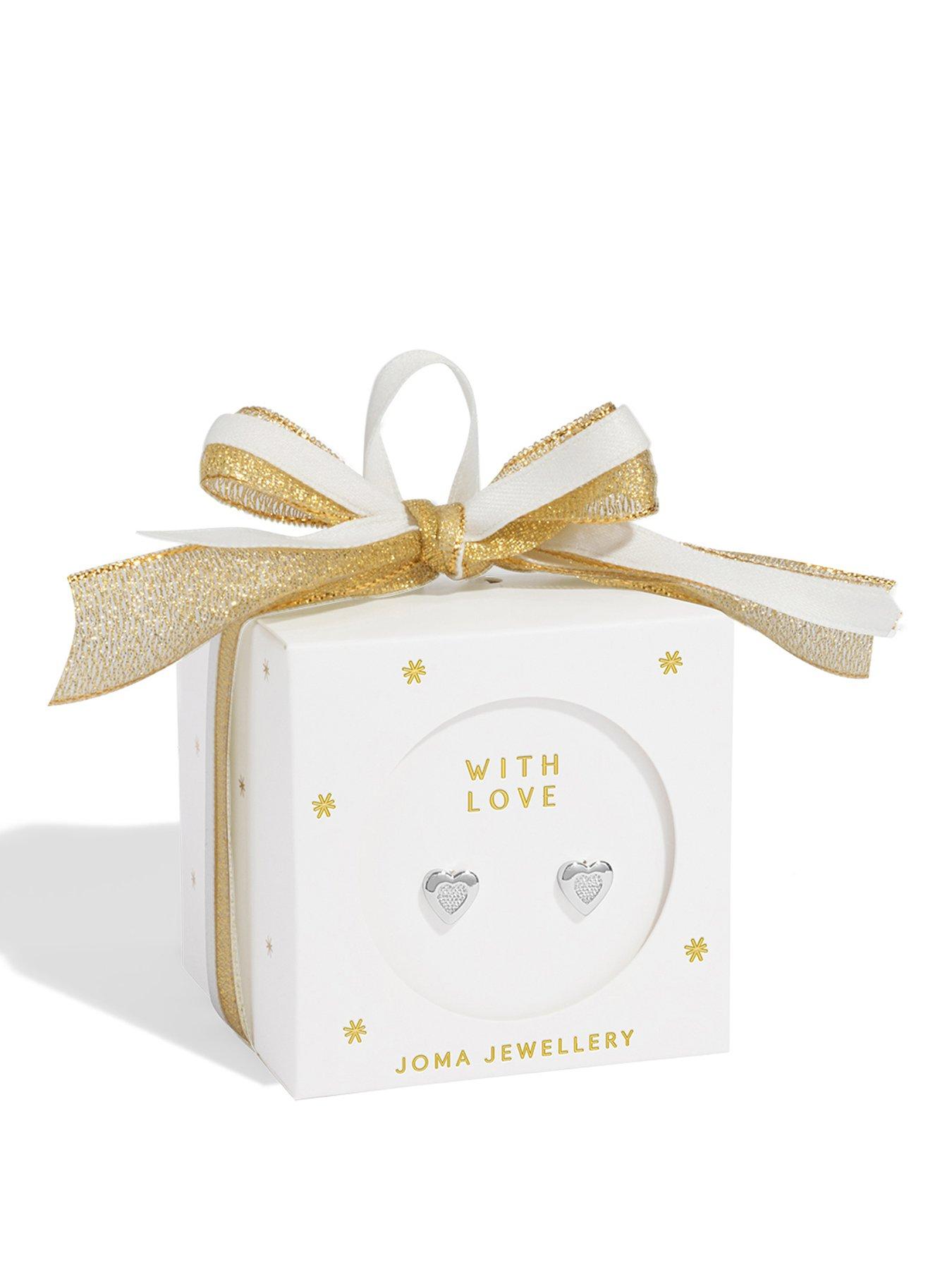 Joma Jewellery EARRING BAUBLE , WITH LOVE , Silver Plated , Stud Earrings