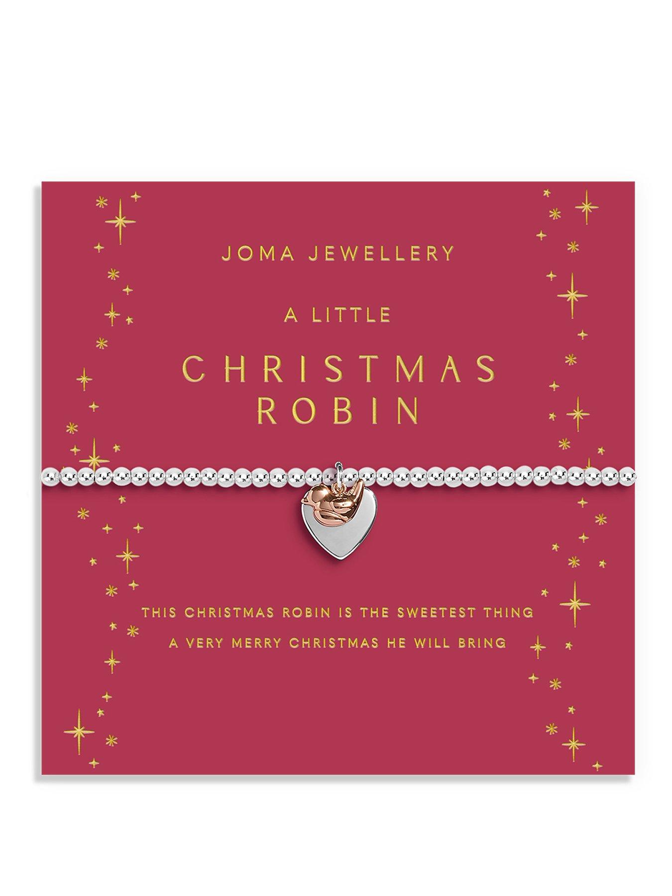 Joma Jewellery CHRISTMAS A LITTLE , CHRISTMAS ROBIN , Silver Plated , Bracelet , 17.5cm stretch