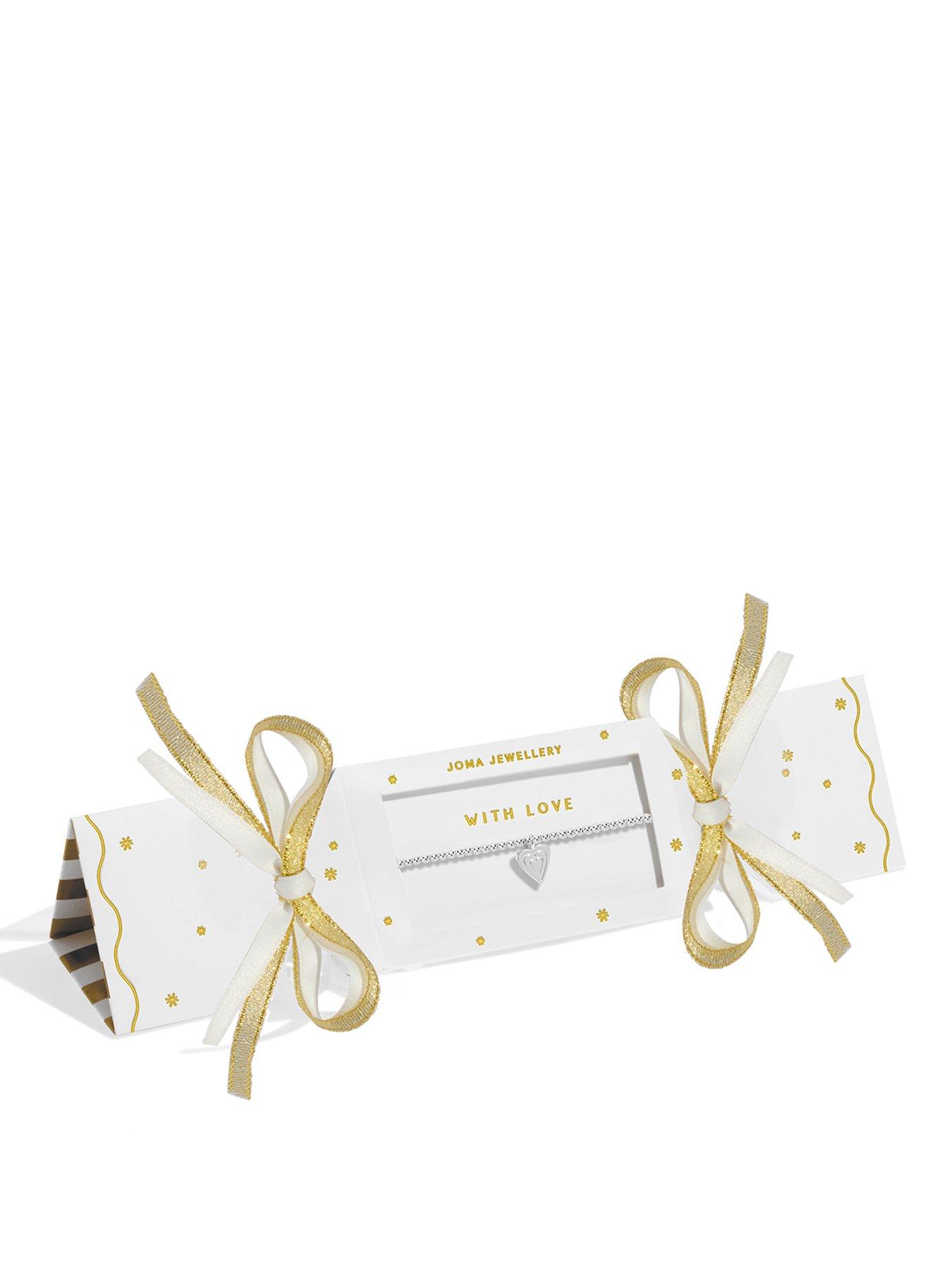 Joma Jewellery CHRISTMAS CRACKER , WITH LOVE , Silver Plated , Bracelet , 17.5cm stretch