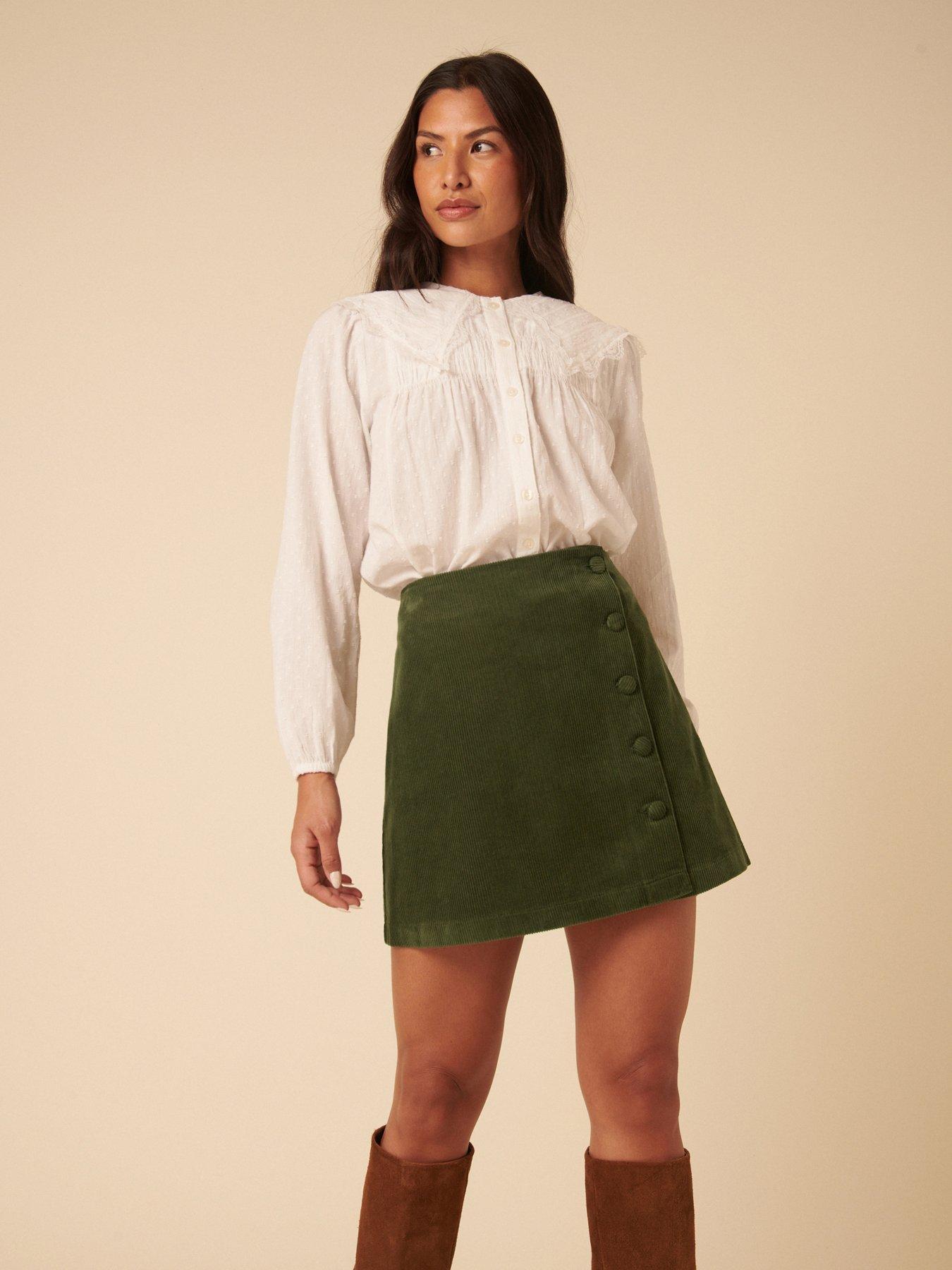 Nobodys Child Bingley Button Cord Mini Skirt - Green