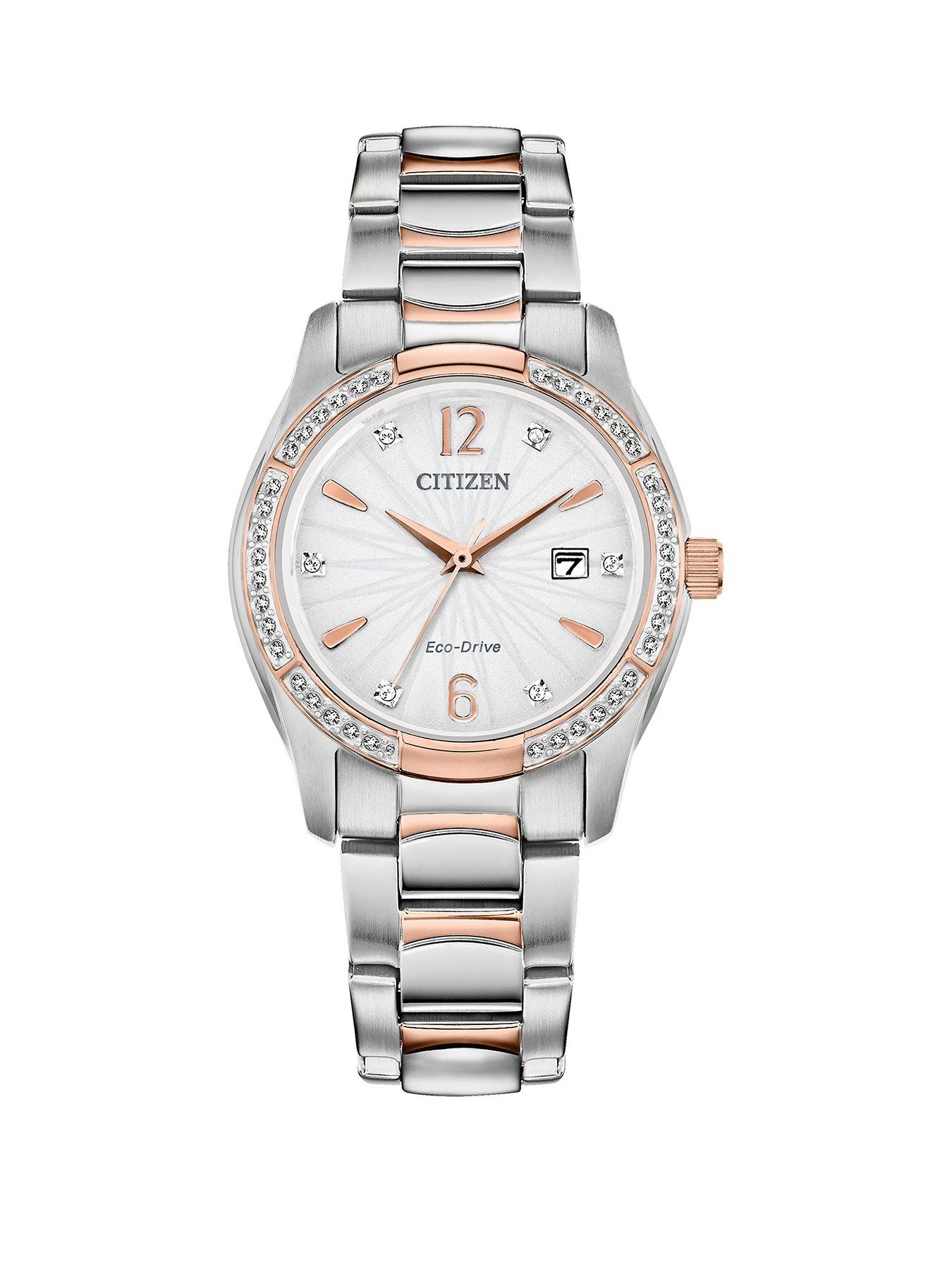Citizen Ladies Eco-Drive Crystal Case Watch
